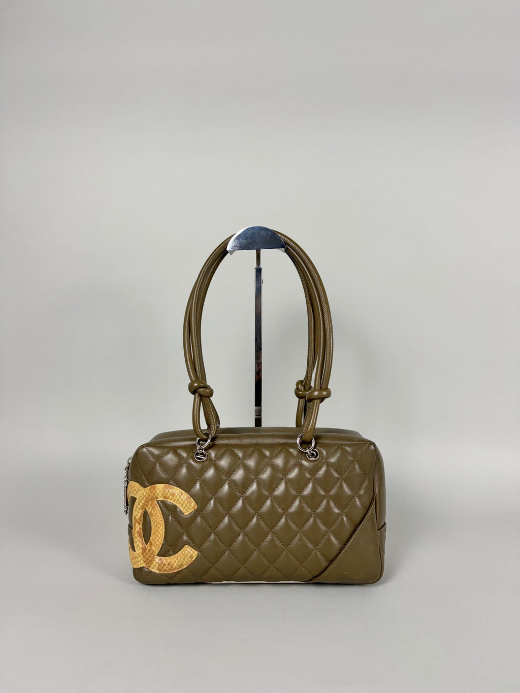 Chanel Ligne Cambon Leather Bowler Bag in Python