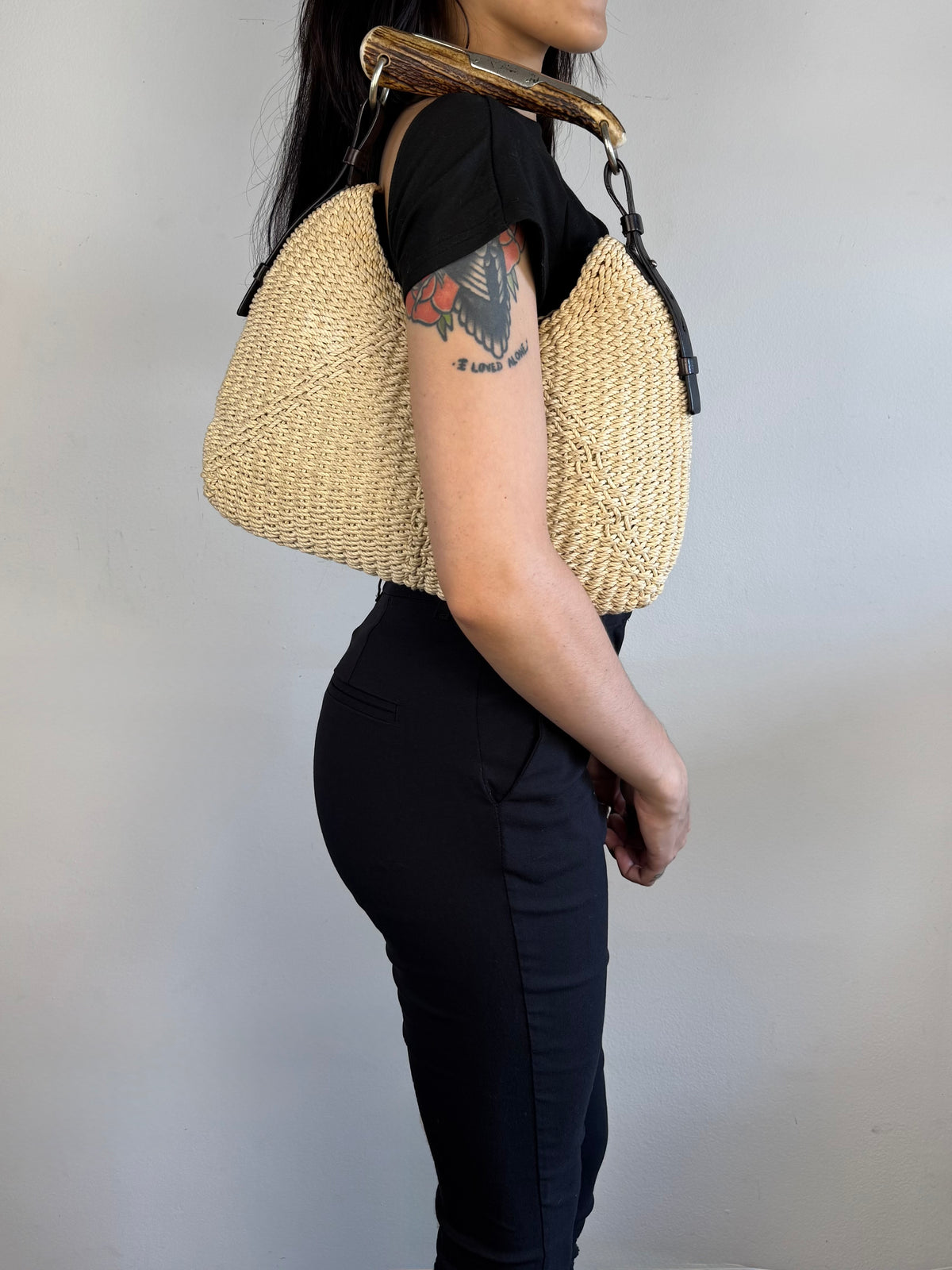 Yves Saint Laurent Mombasa Raffia Beige Tom Ford SS02