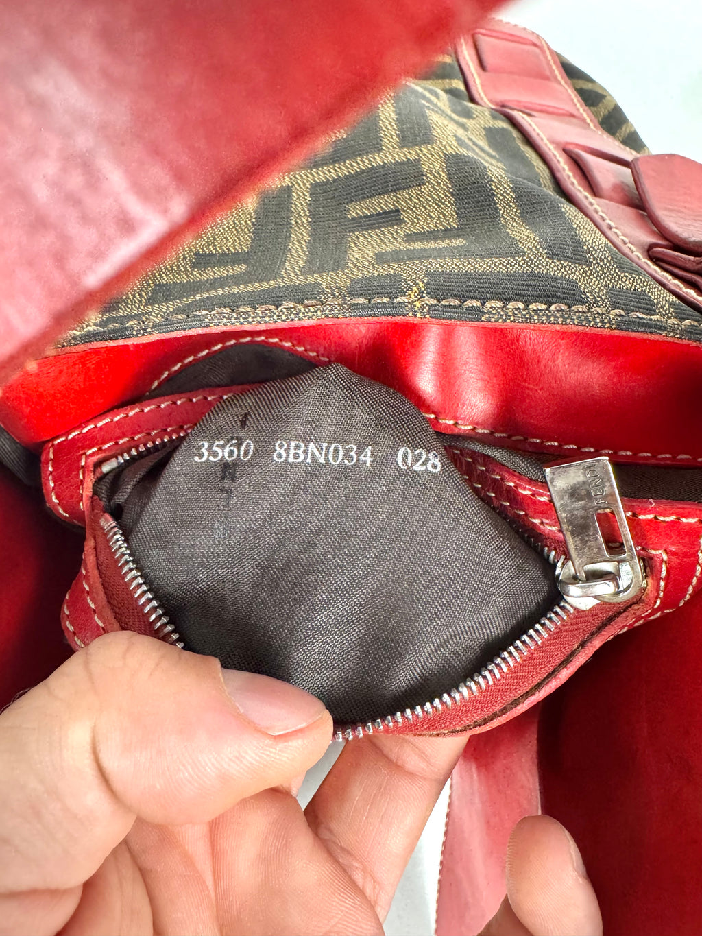 Fendi Monogram Zucca Origami Tote Shoulder Bag