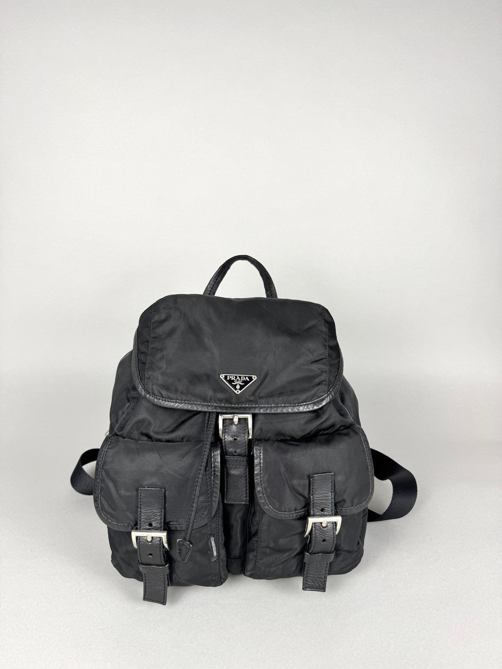 Prada Black Nylon and Leather Backpack