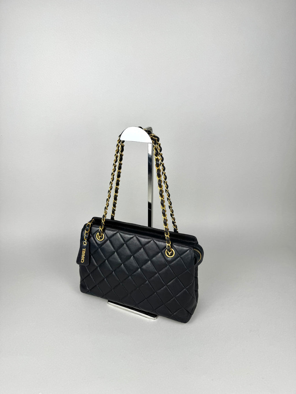 Chanel Matelasse Chain Lambskin Black Leather No. 4 Shoulder