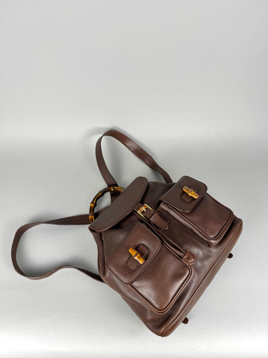 Gucci Brown Leather Backpack