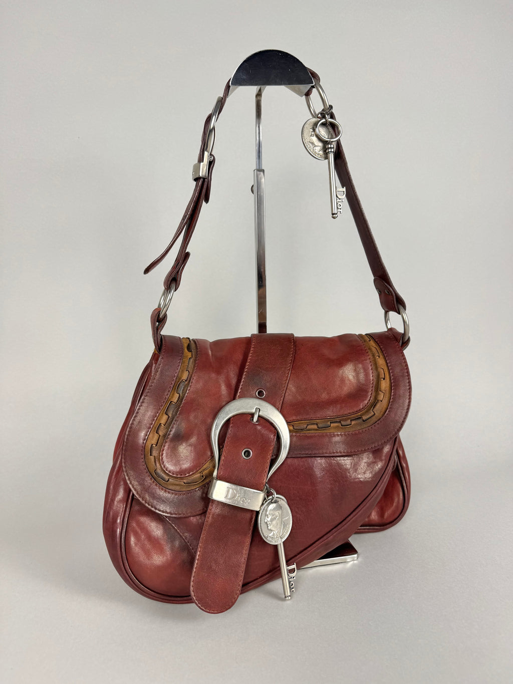 Christian Dior Gaucho Double Red Leather