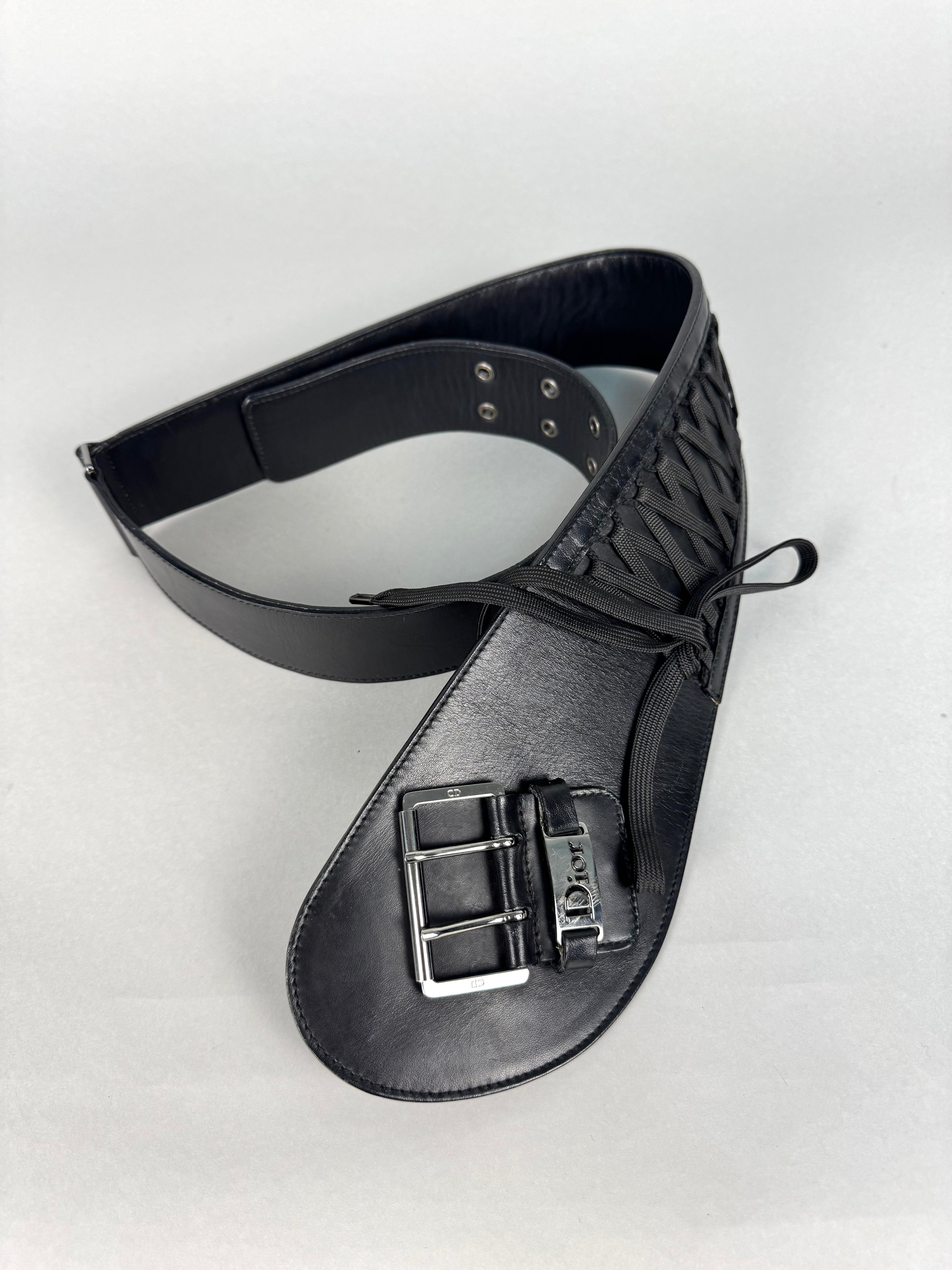 Christian Dior Admit it Corset Black Leather Belt