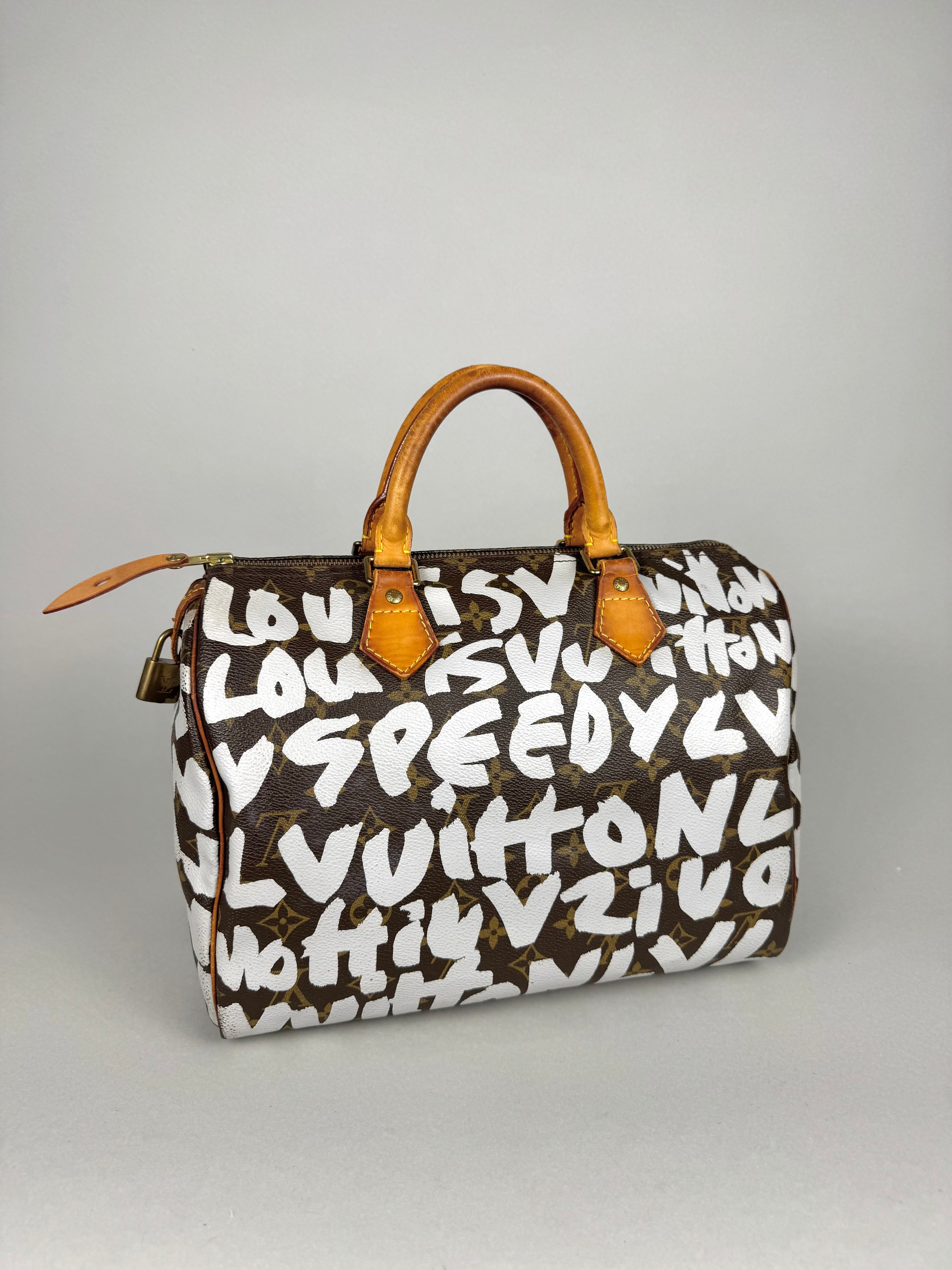 Louis Vuitton Speedy 30 Grafitti White Stephen Sprouse