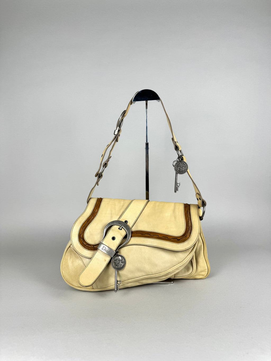Christian Dior Gaucho Double Leather Off White