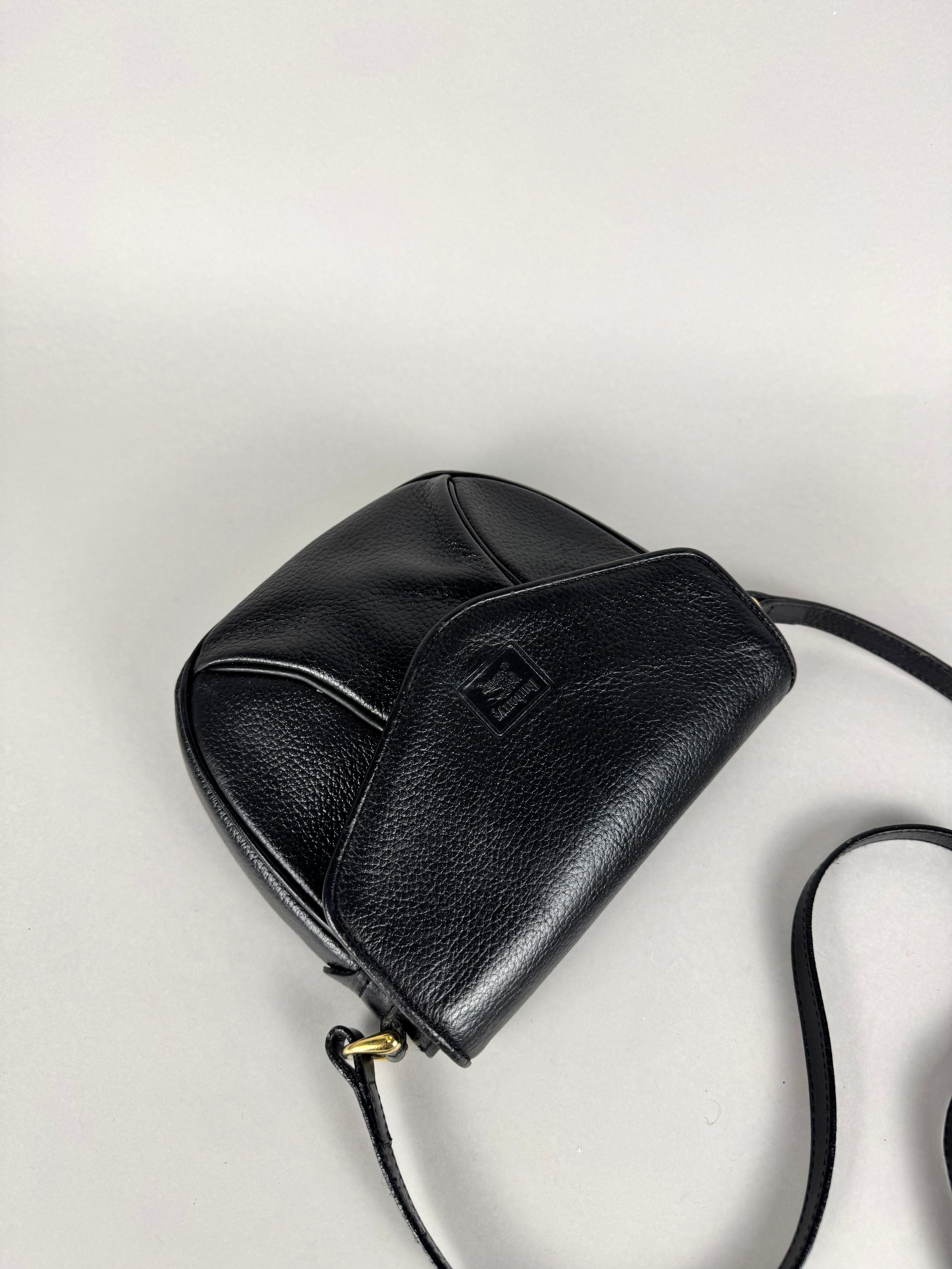 Burberrys Calfskin Black Leather Crossbody