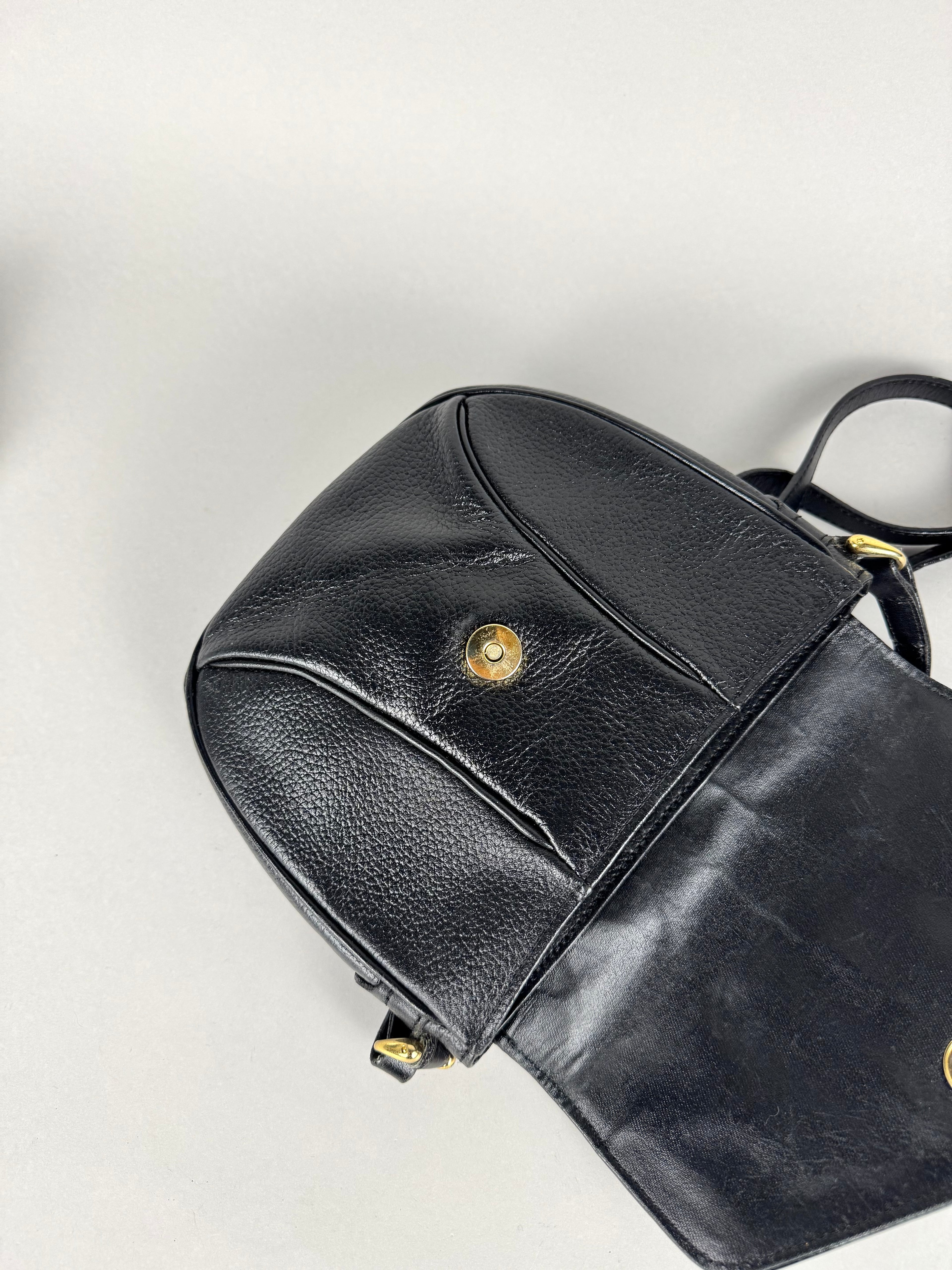 Burberrys Calfskin Black Leather Crossbody