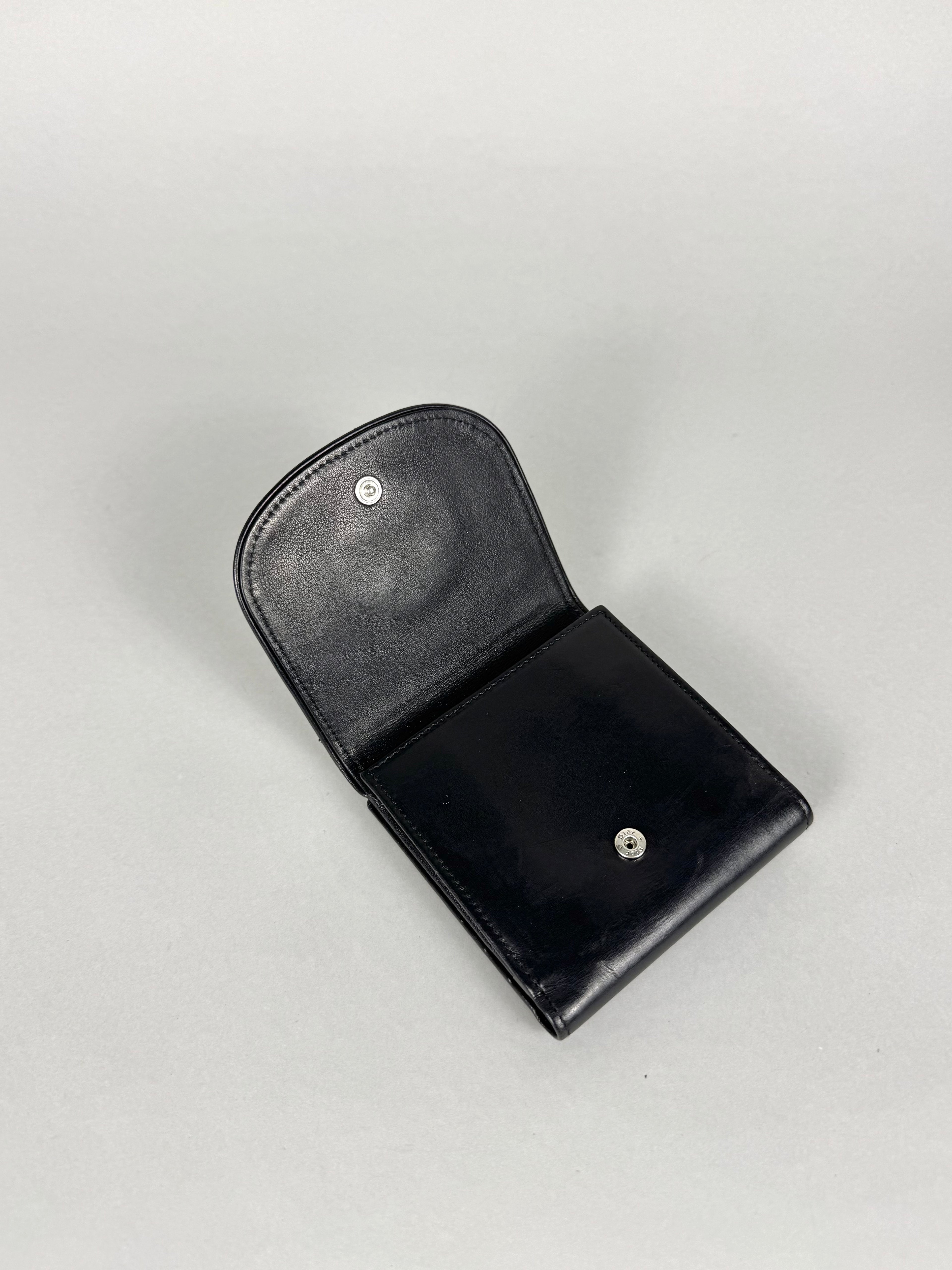 Christian Dior Logo Black Leather Wallet