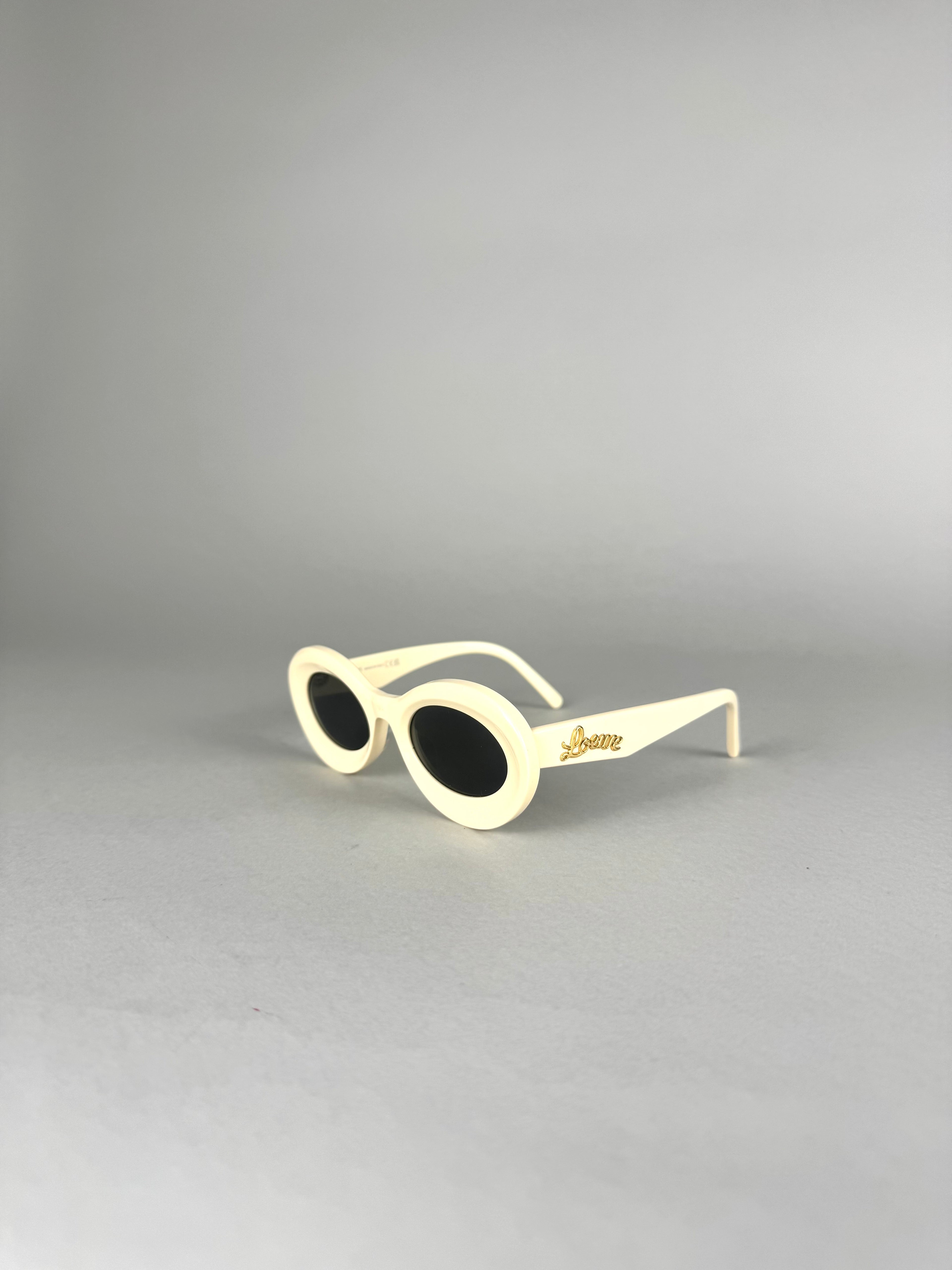 Loewe Loop Oversized Round Frame White Sunglasses