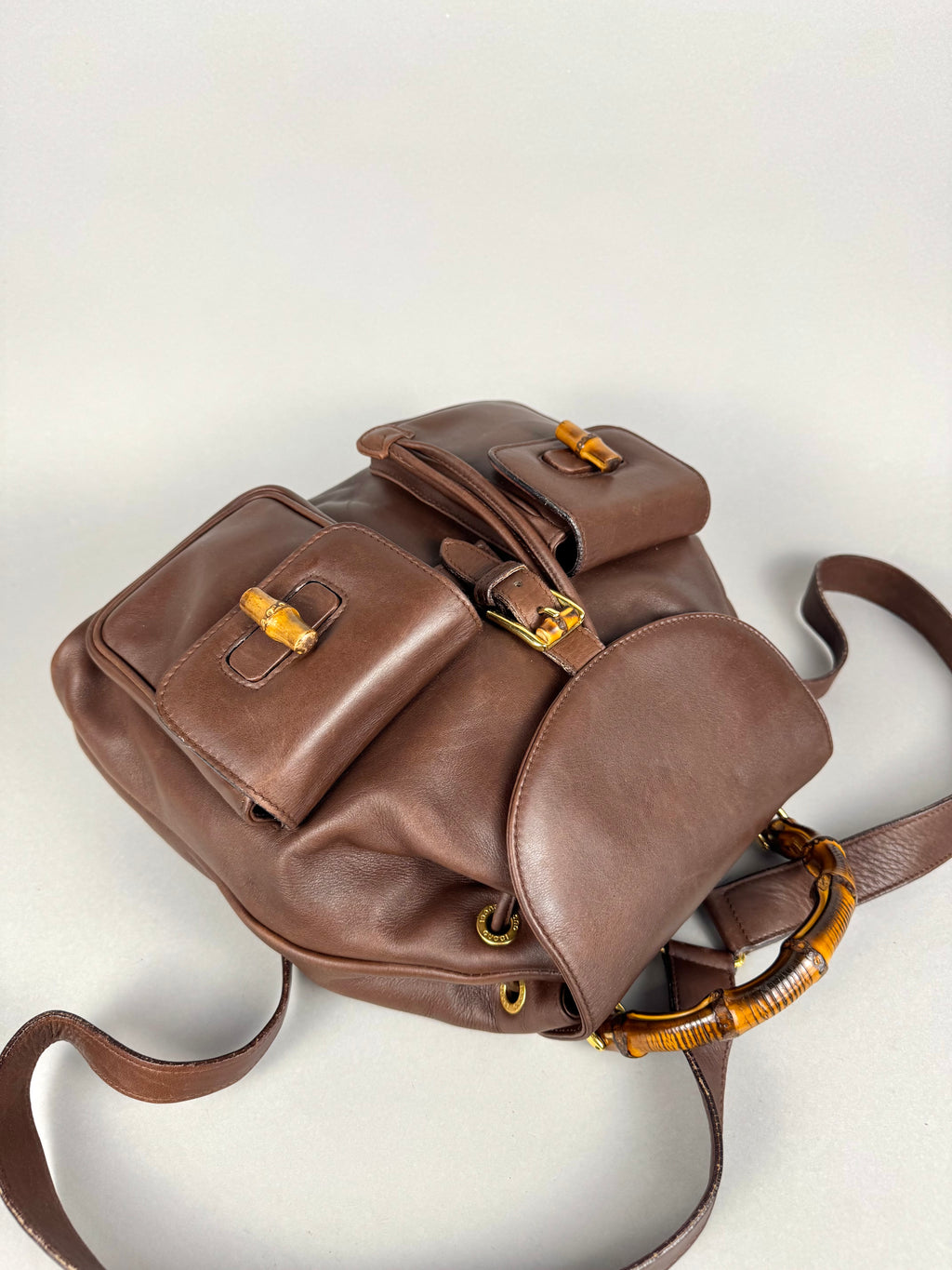 Gucci Brown Leather Backpack