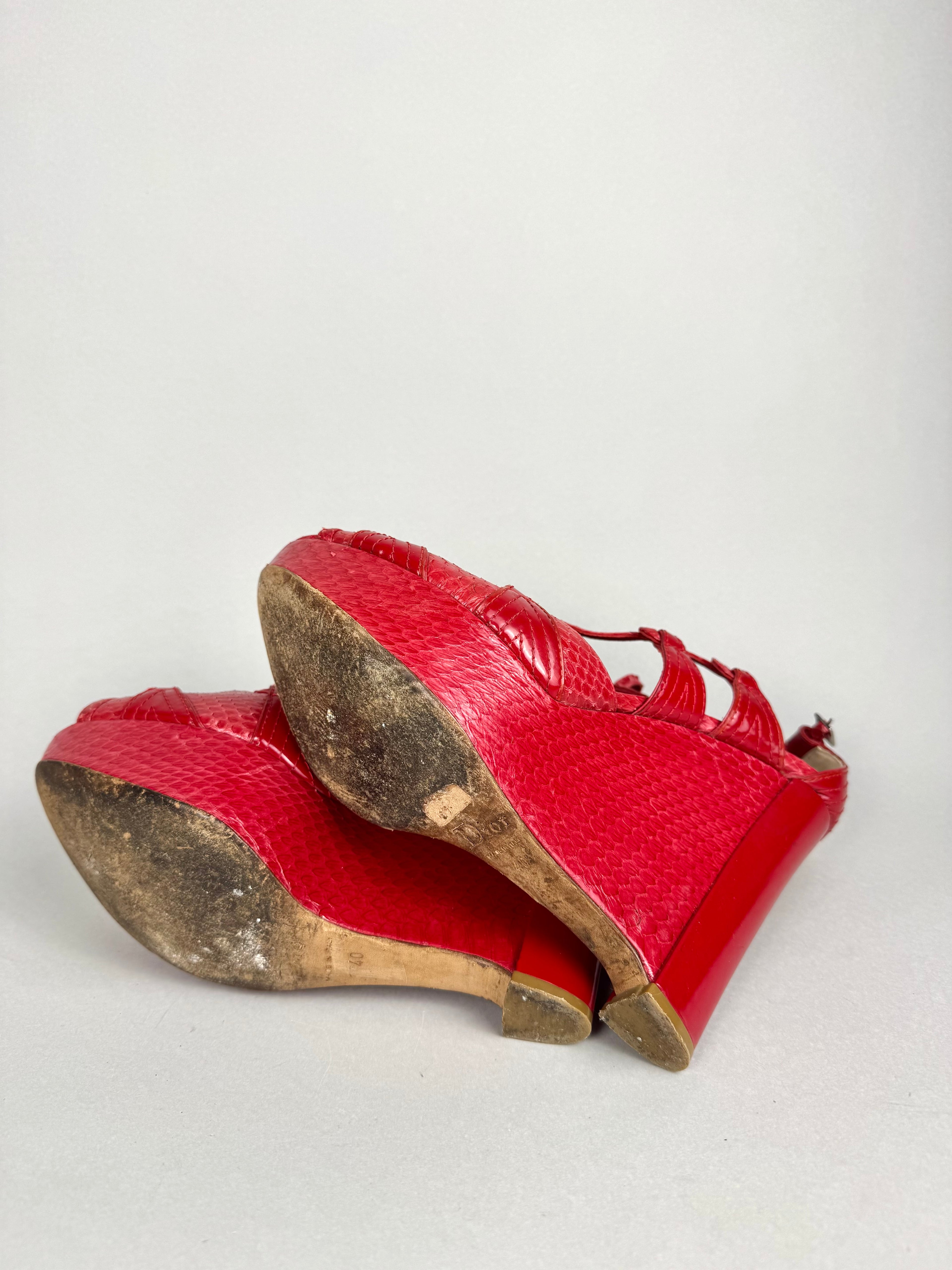 Christian Dior Red Leather Pumps
