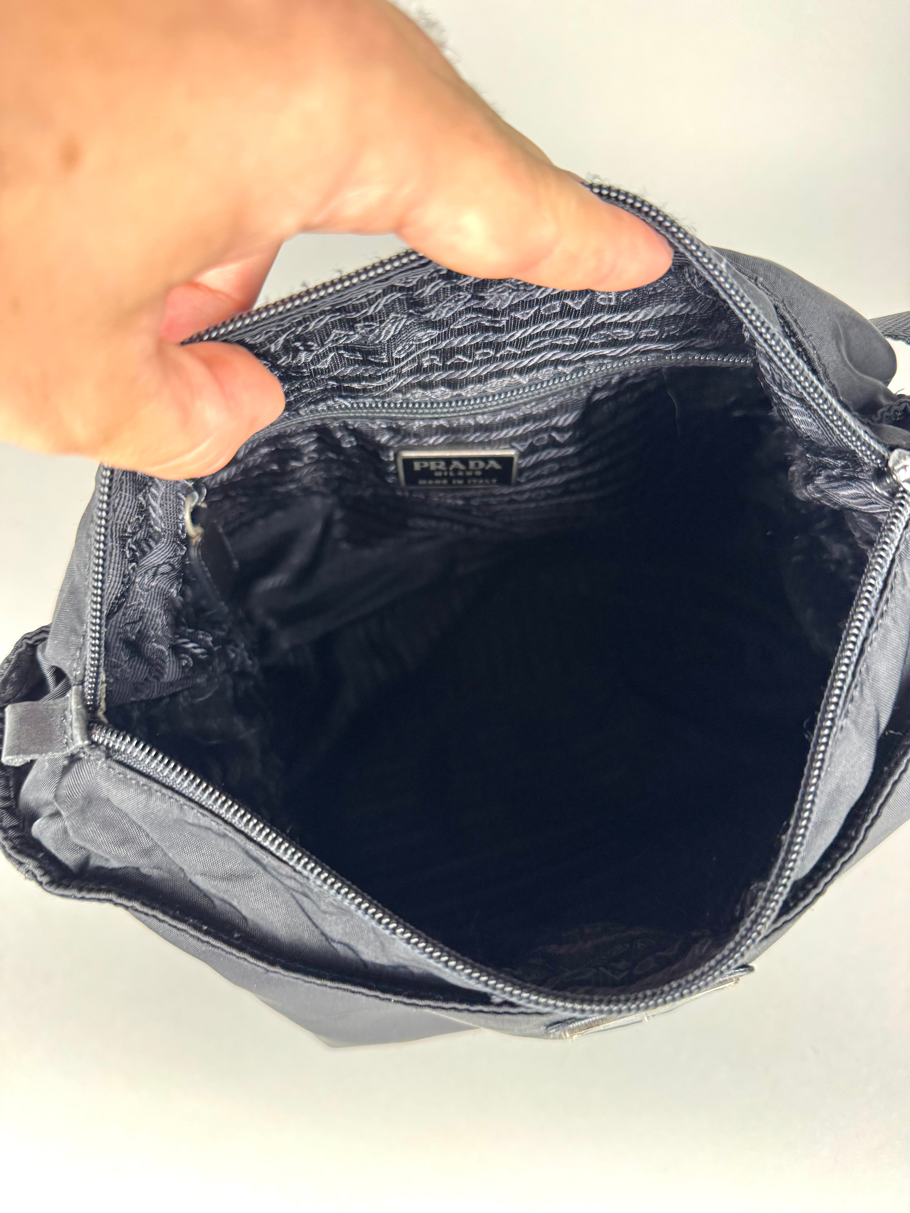 Prada Tessuto Black Nylon Shoulder Bag