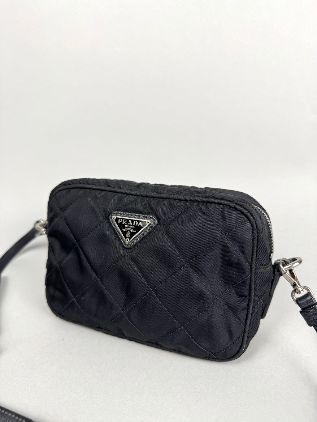 Prada Tessuto Black Nylon Impuntu Quilted Crossbody