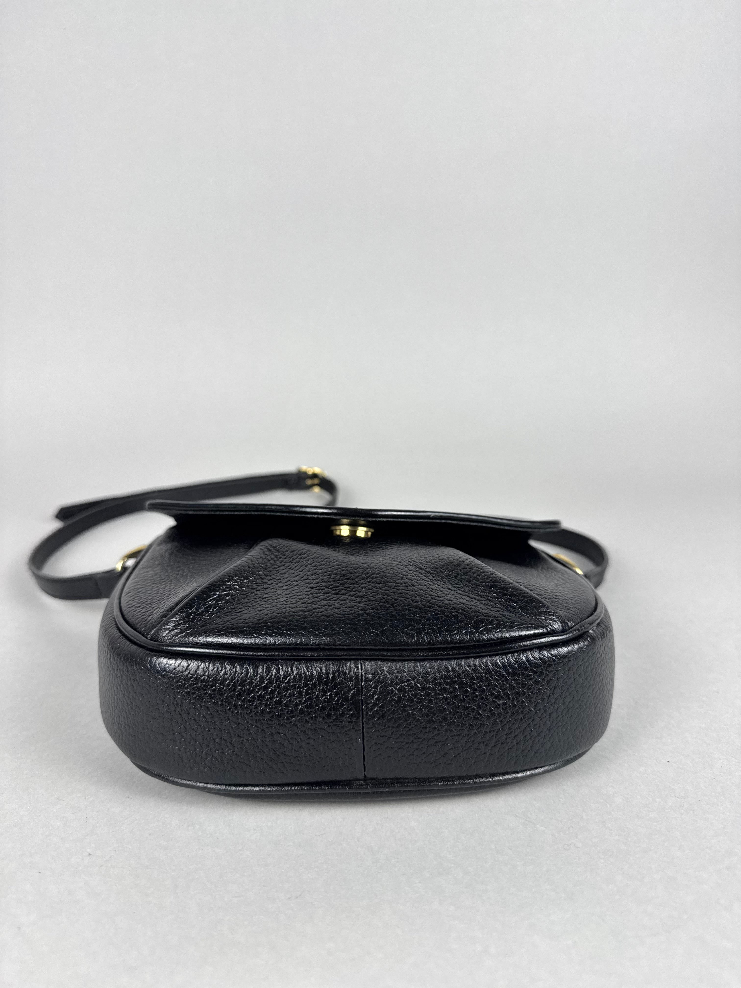 Burberrys Calfskin Black Leather Crossbody