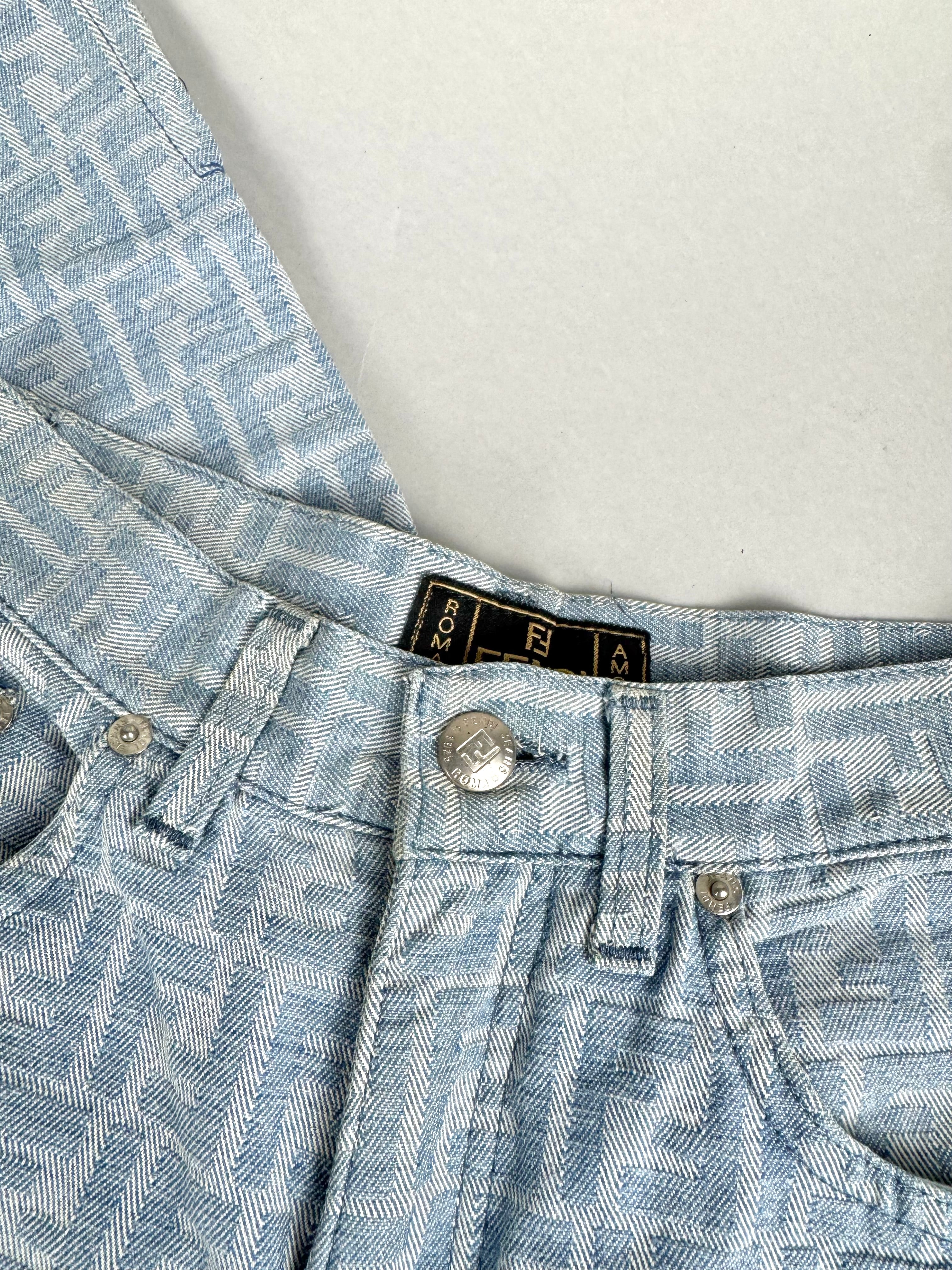 Fendi Monogram Denim Pants