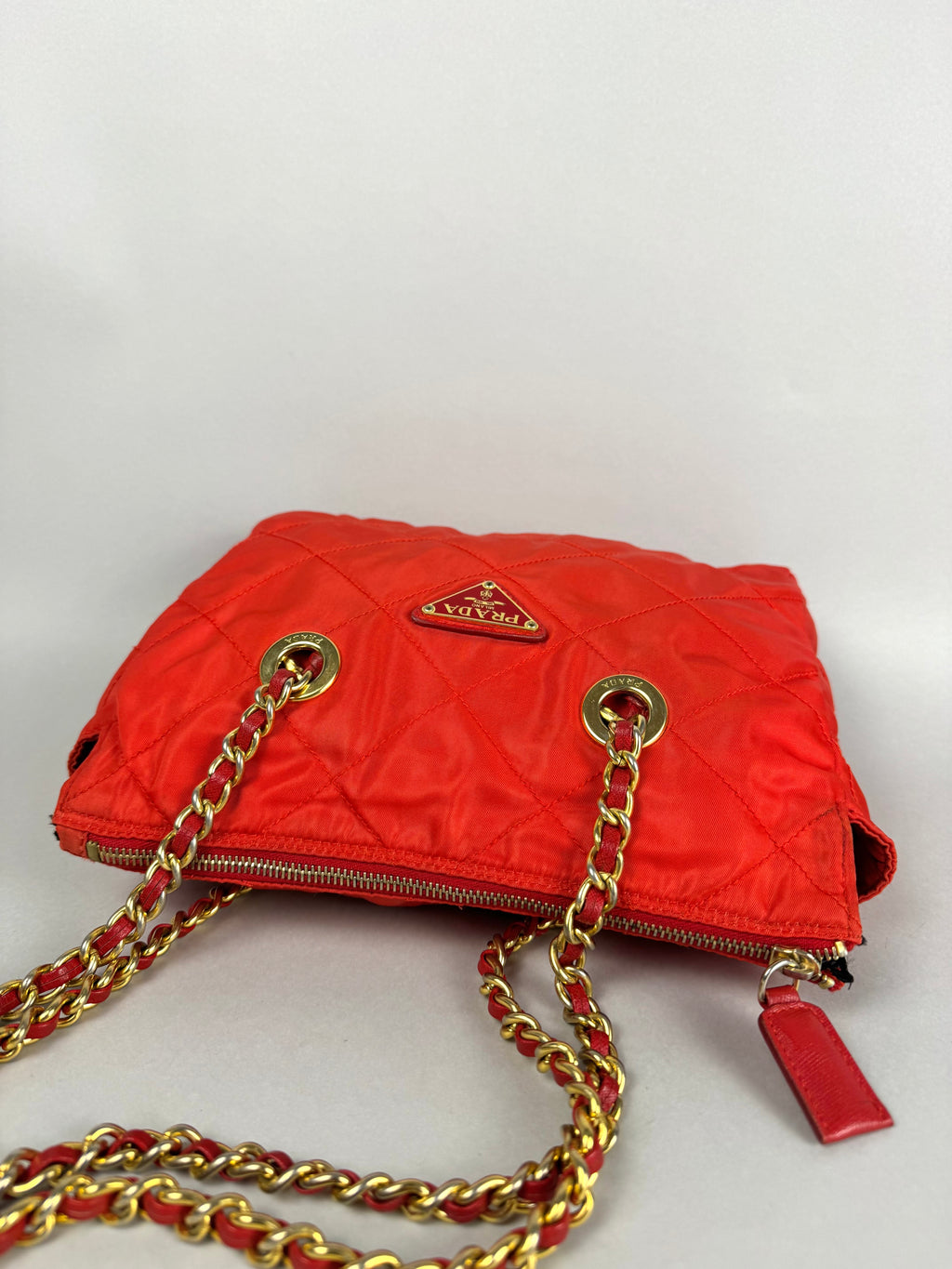 Prada Quilted Chain Nylon Red