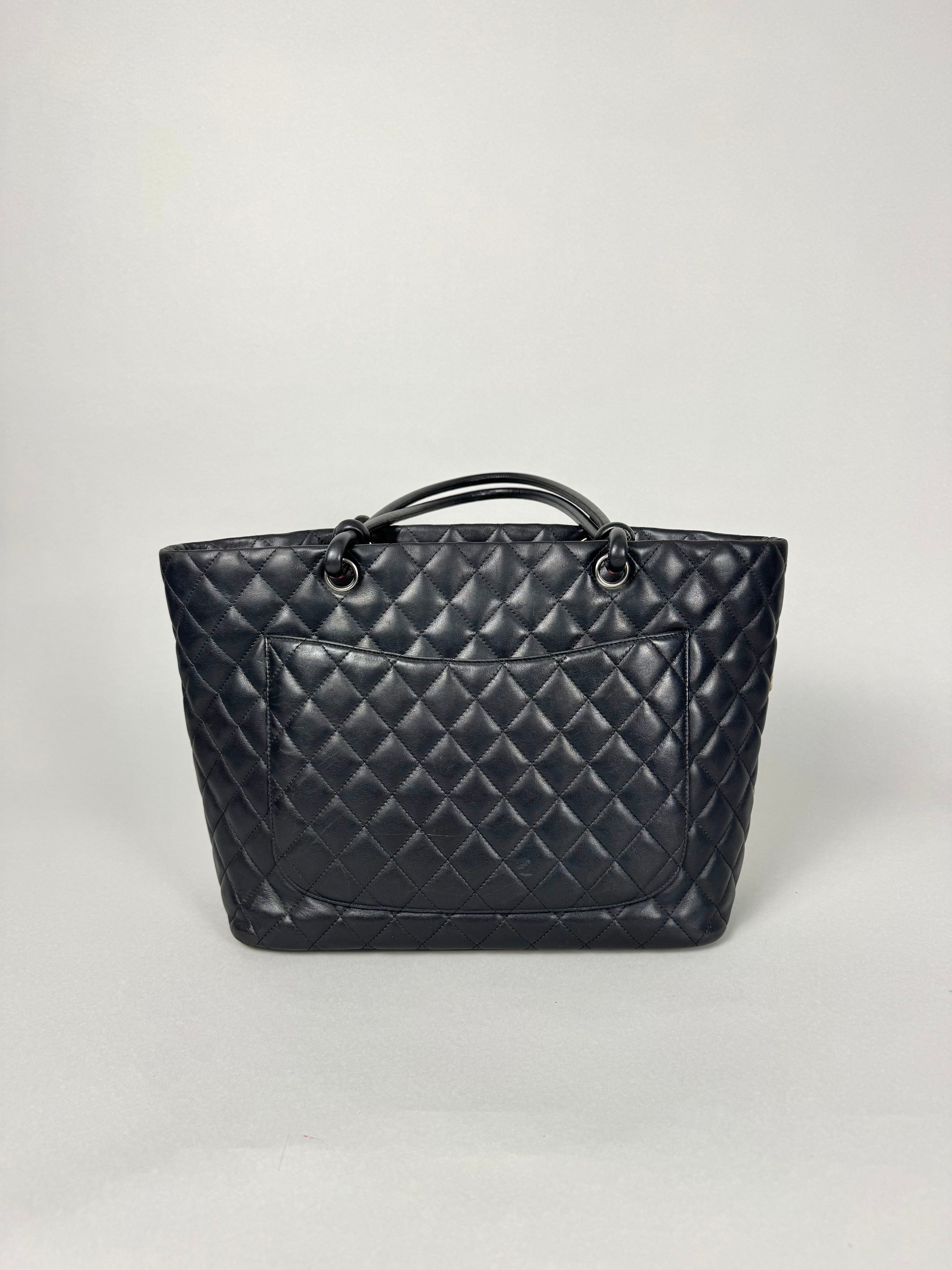 Chanel Cambon Black Leather Tote