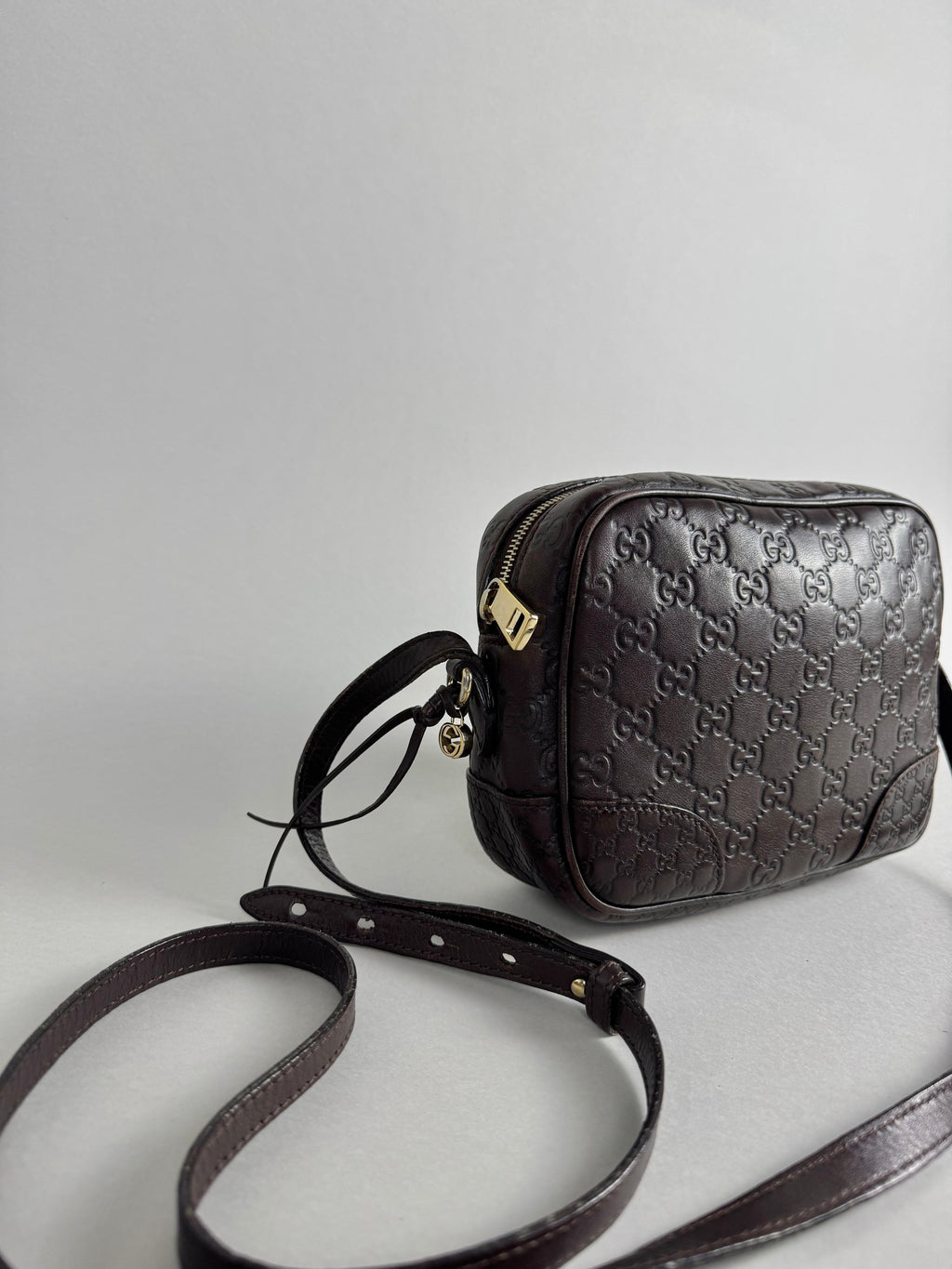 Gucci Monogram Bree Disco Brown Leather Crossbody
