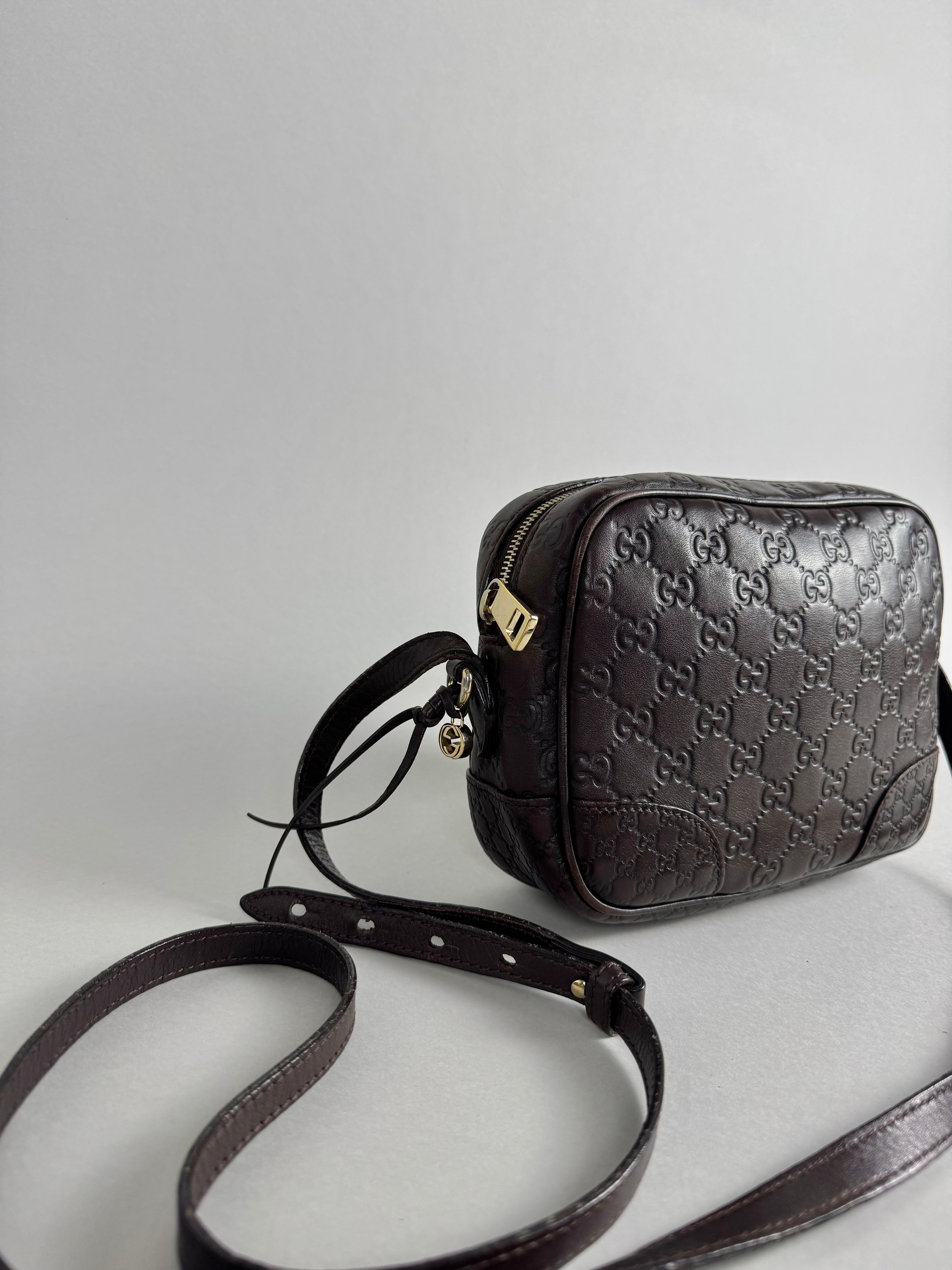 Gucci Monogram Bree Disco Brown Leather Crossbody