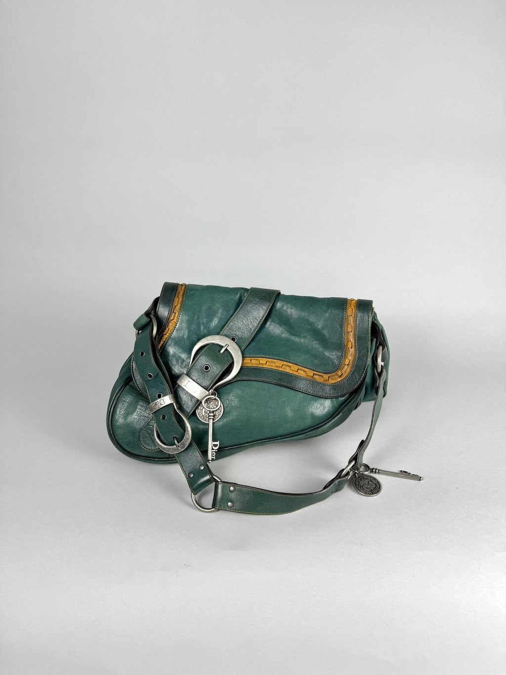 Christian Dior Gaucho Double Leather Green