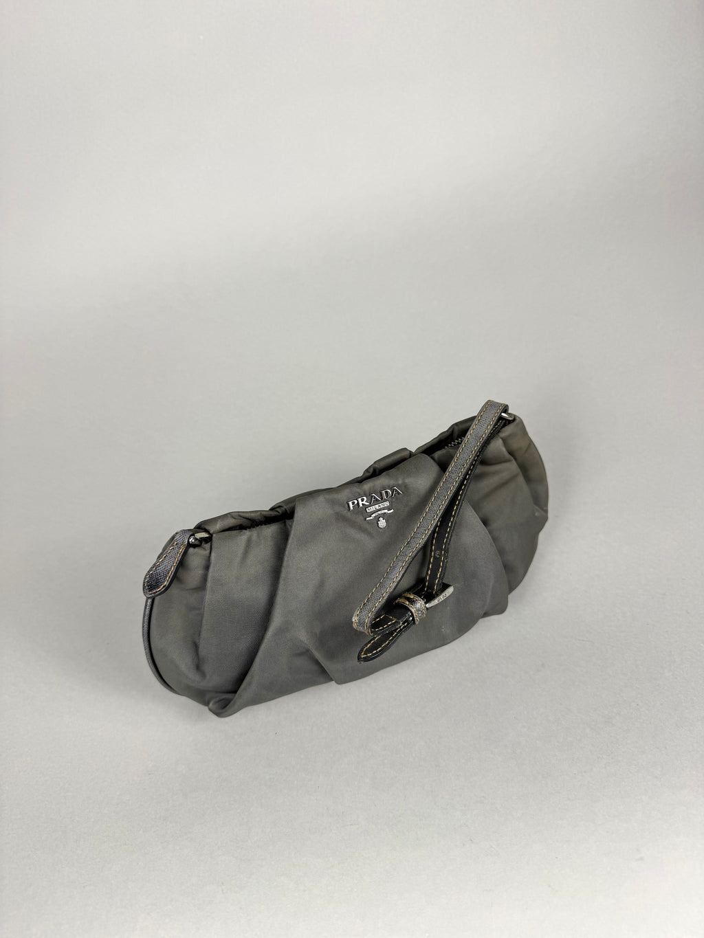Prada Grey Nylon Clutch