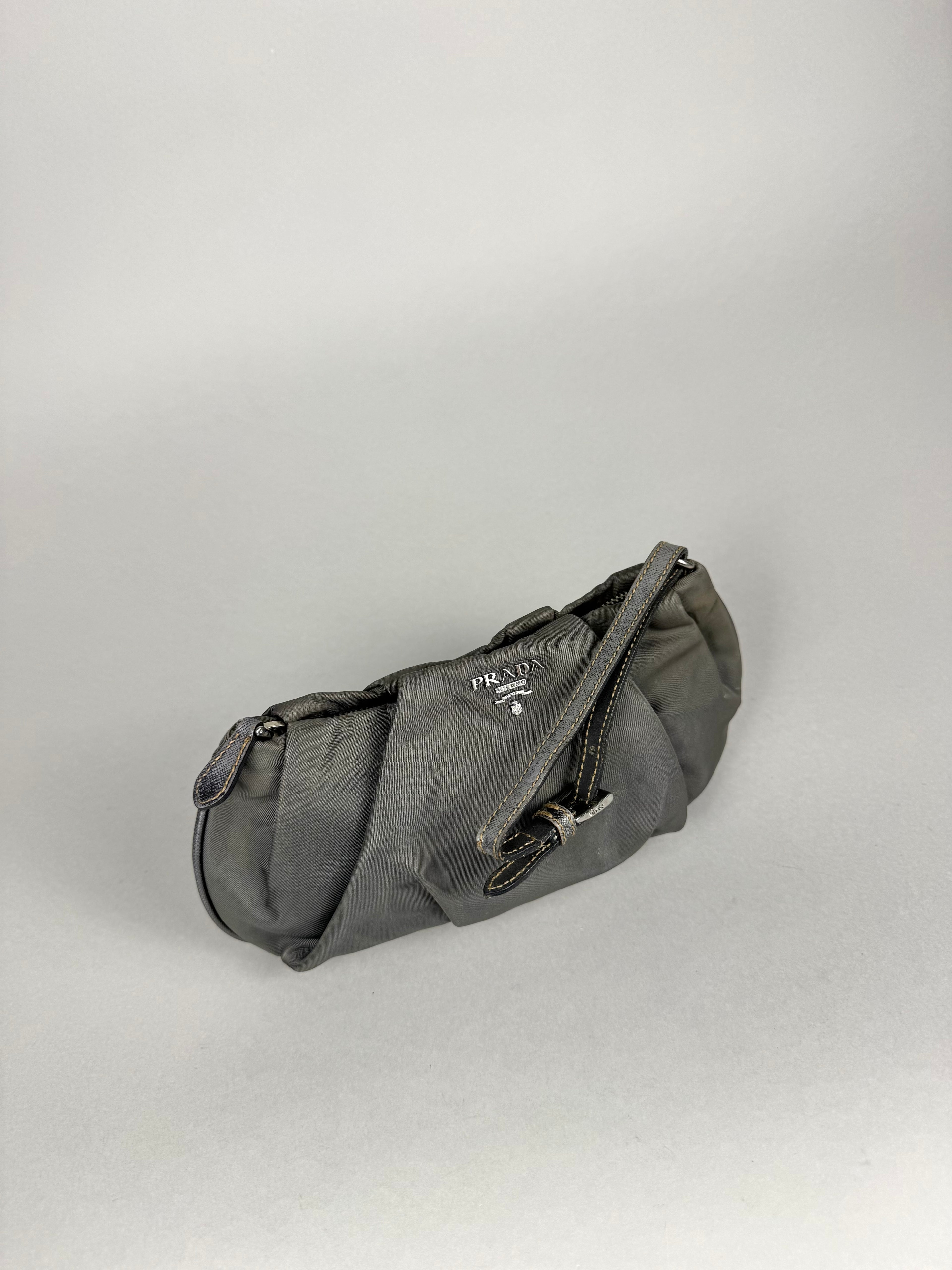 Prada Grey Nylon Clutch