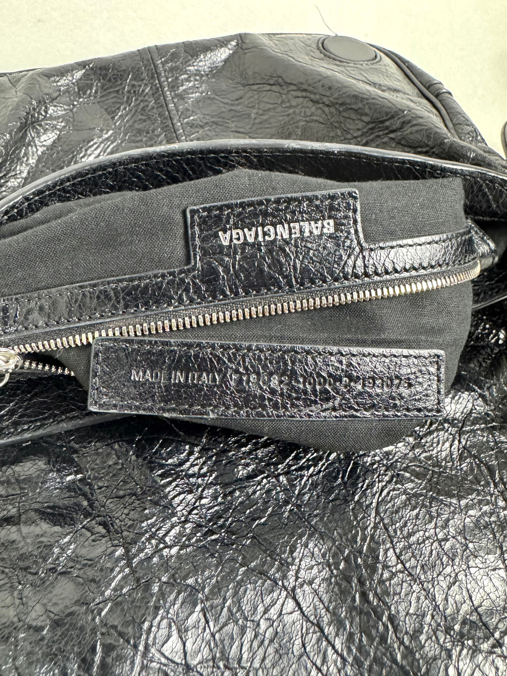 Balenciaga Agneau Arena XS Piercing Le Cagole Flap Bag Leather Black