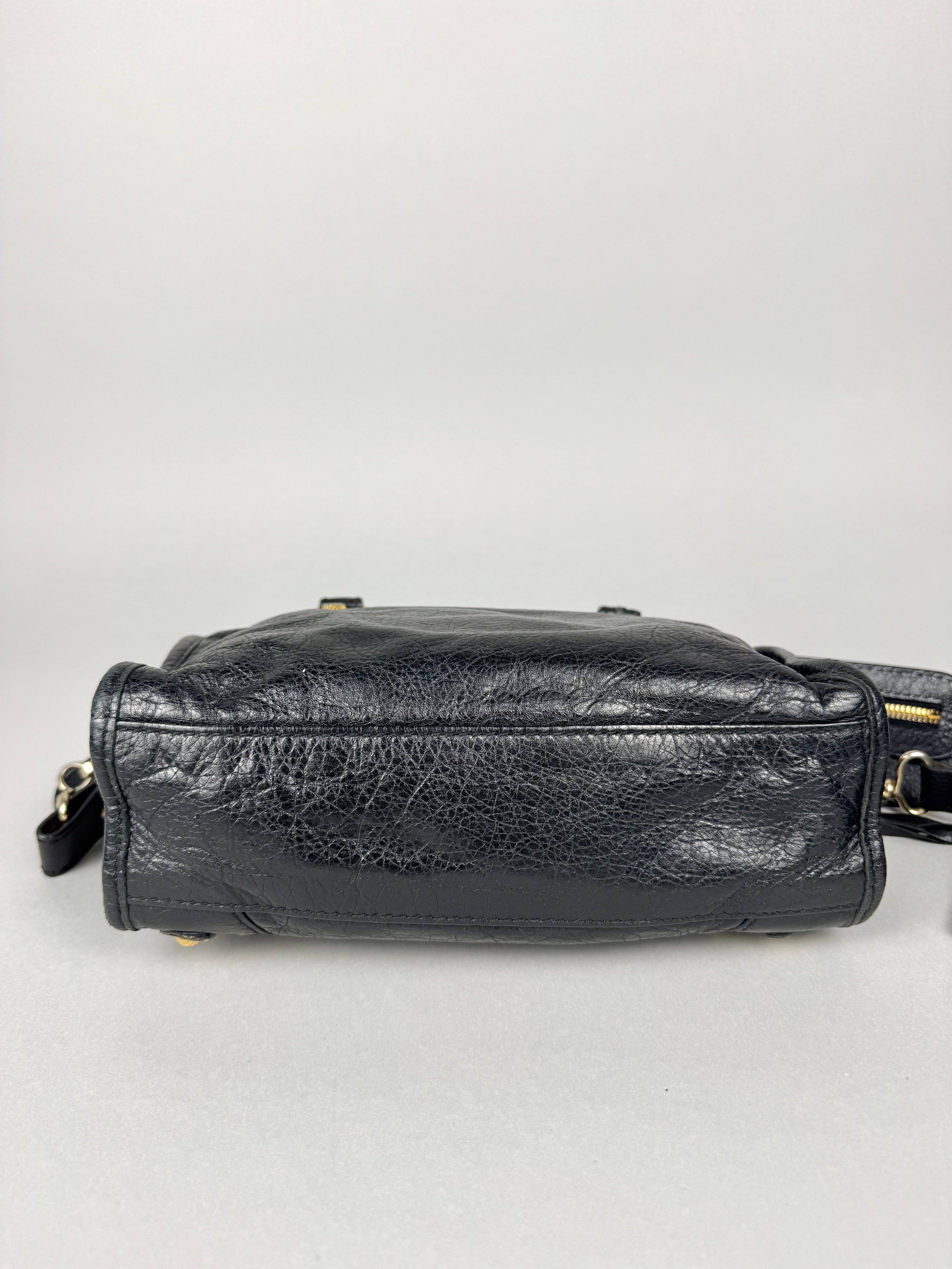 Balenciaga Agneau Mini City Black Leather