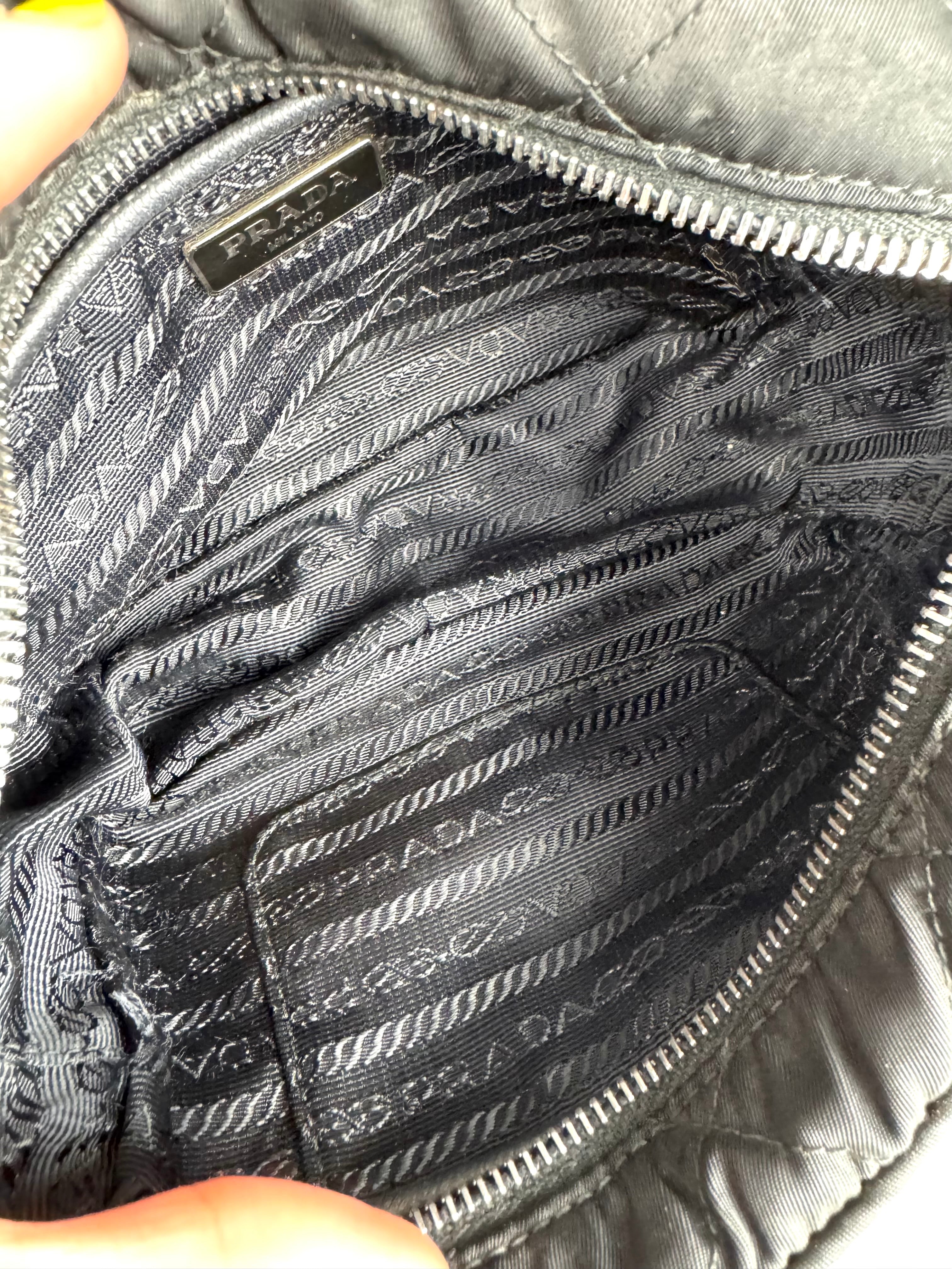 Prada Tessuto Black Nylon Impuntu Quilted Crossbody
