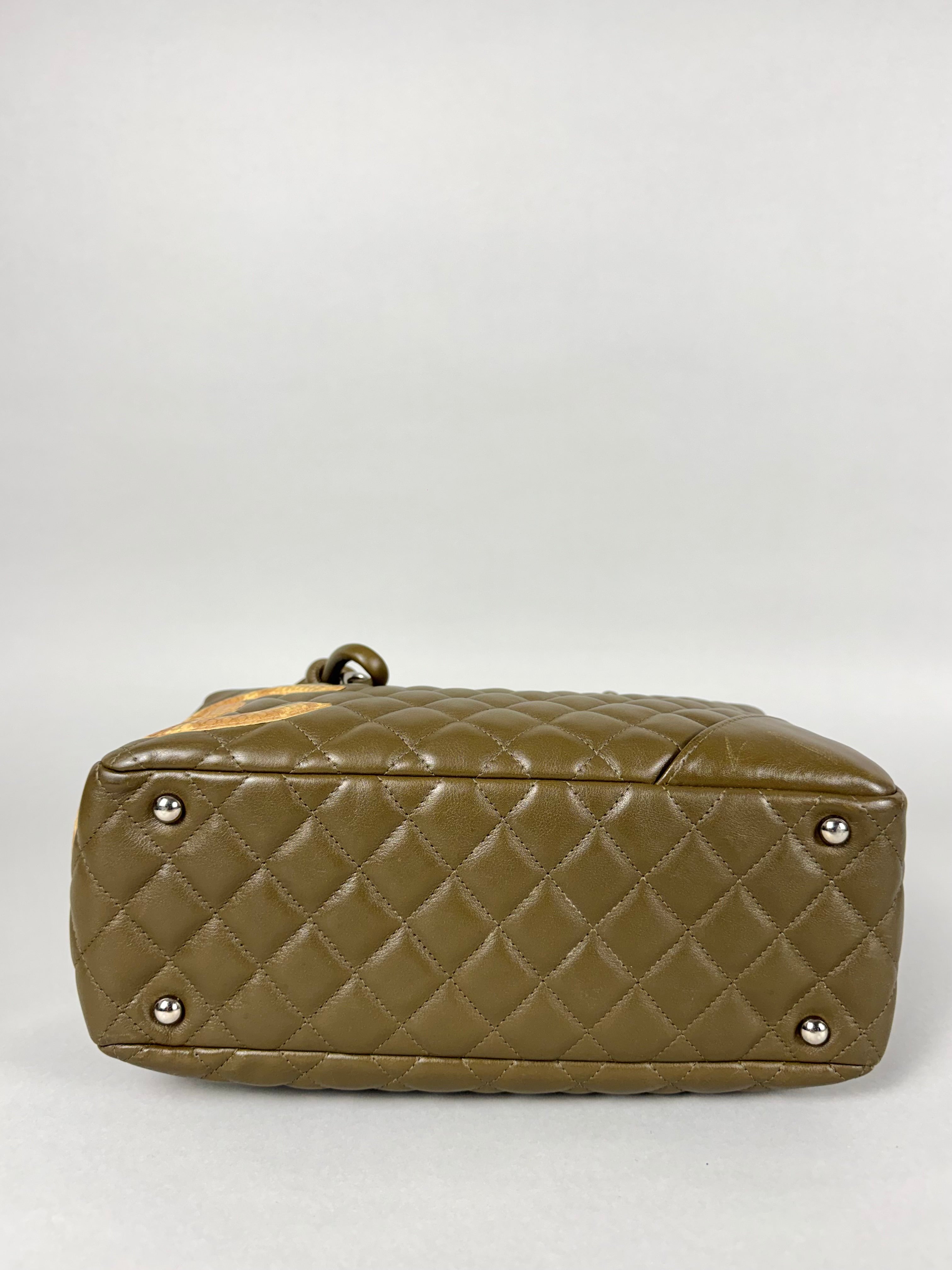 Chanel Ligne Cambon Leather Bowler Bag in Python
