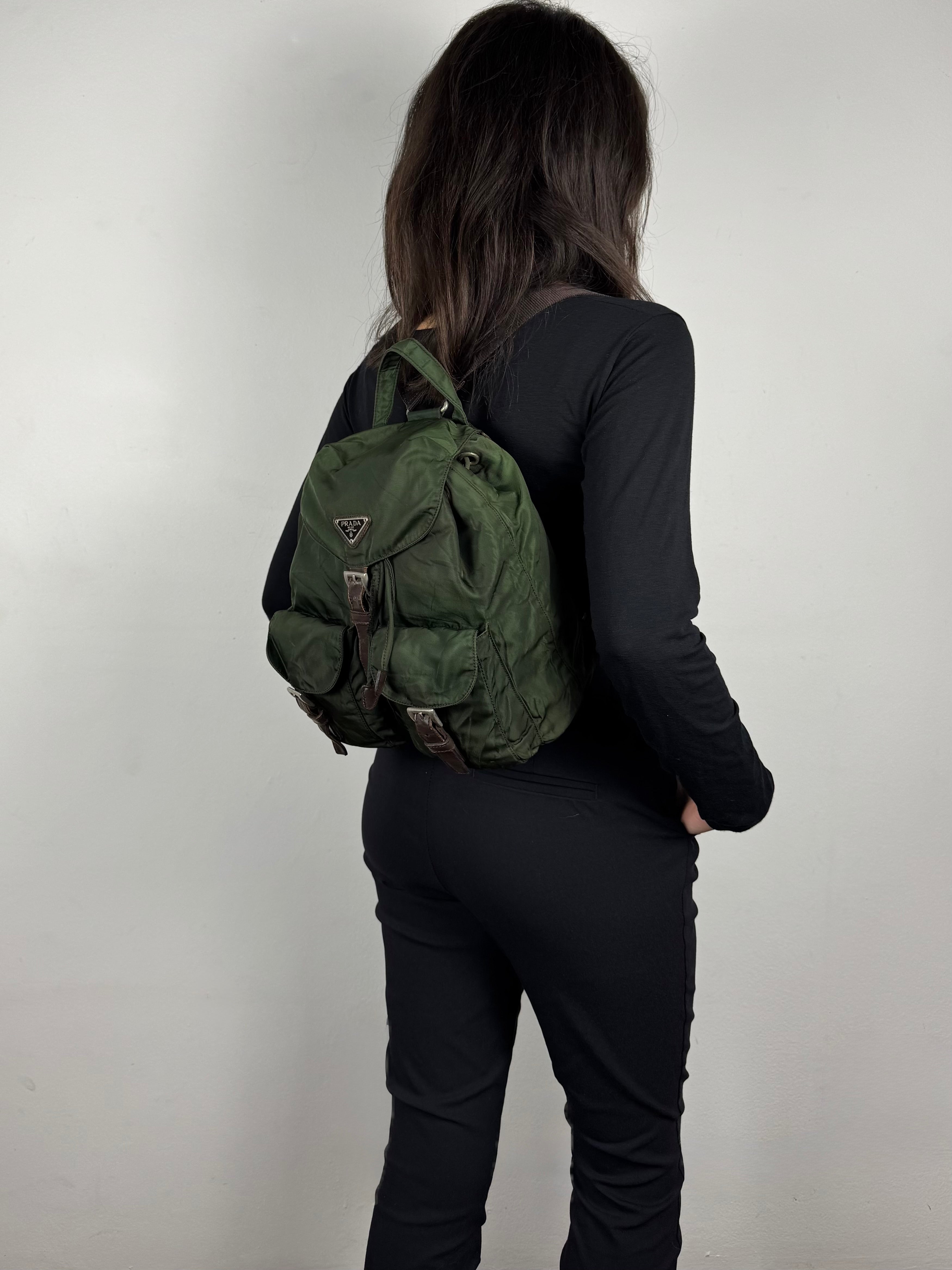 Prada Nylon Green Backpack Small