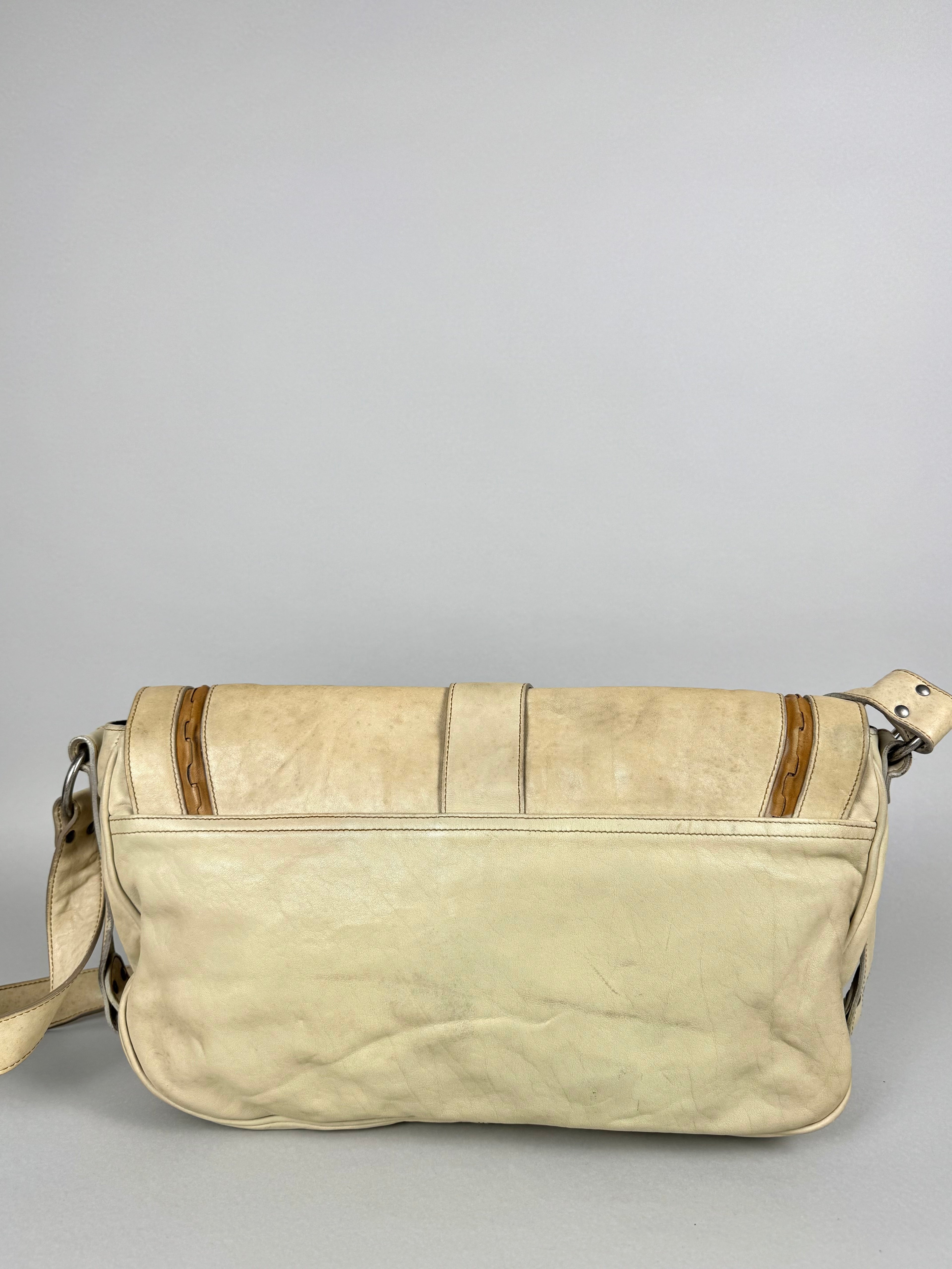 Christian Dior Gaucho Leather Off White Crossbody