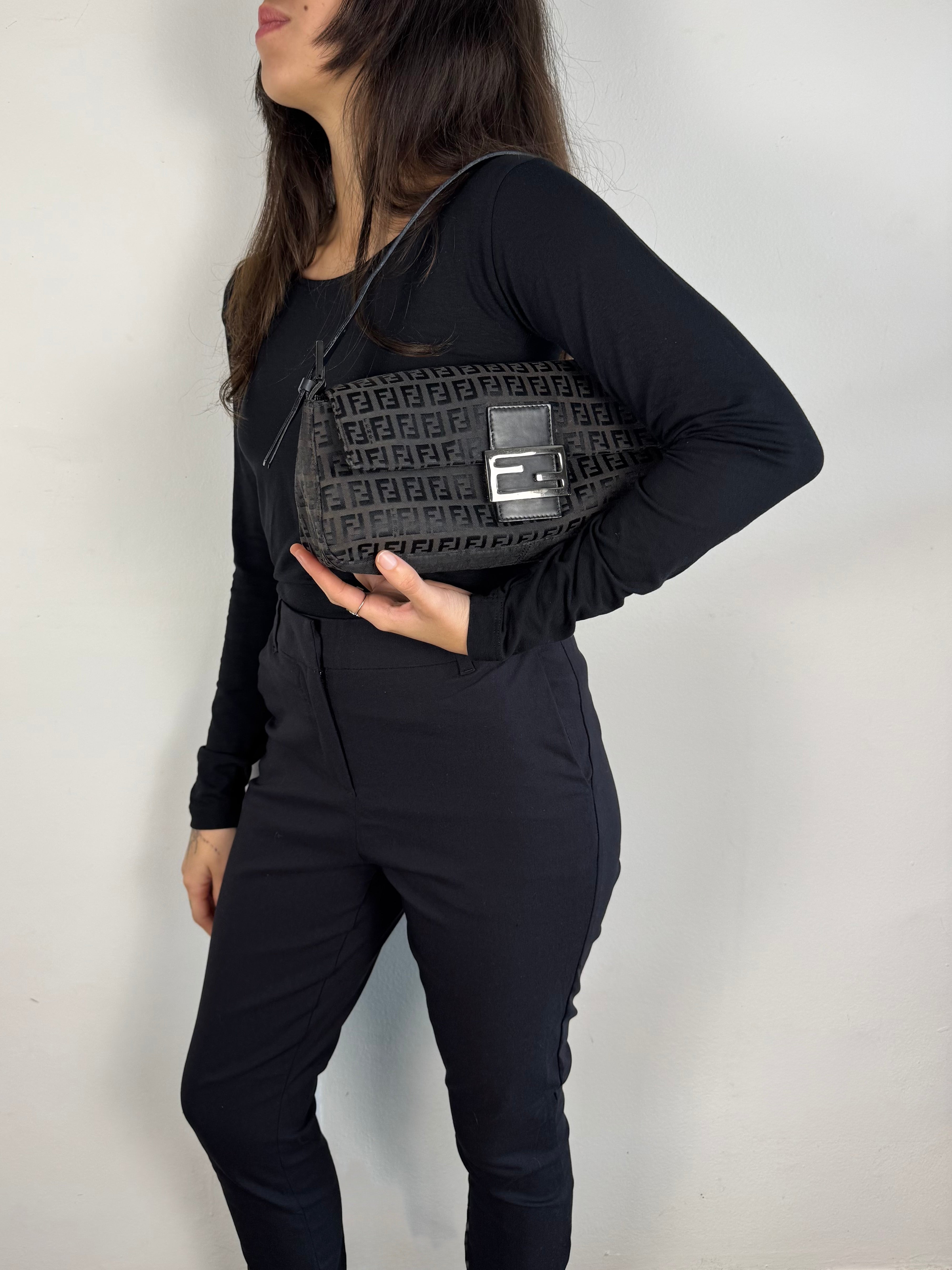 Fendi Baguette Monogram Black