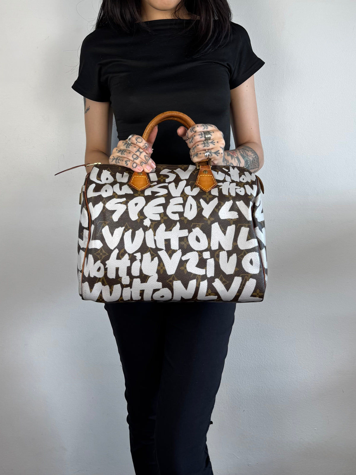 Louis Vuitton Speedy 30 Grafitti White Stephen Sprouse
