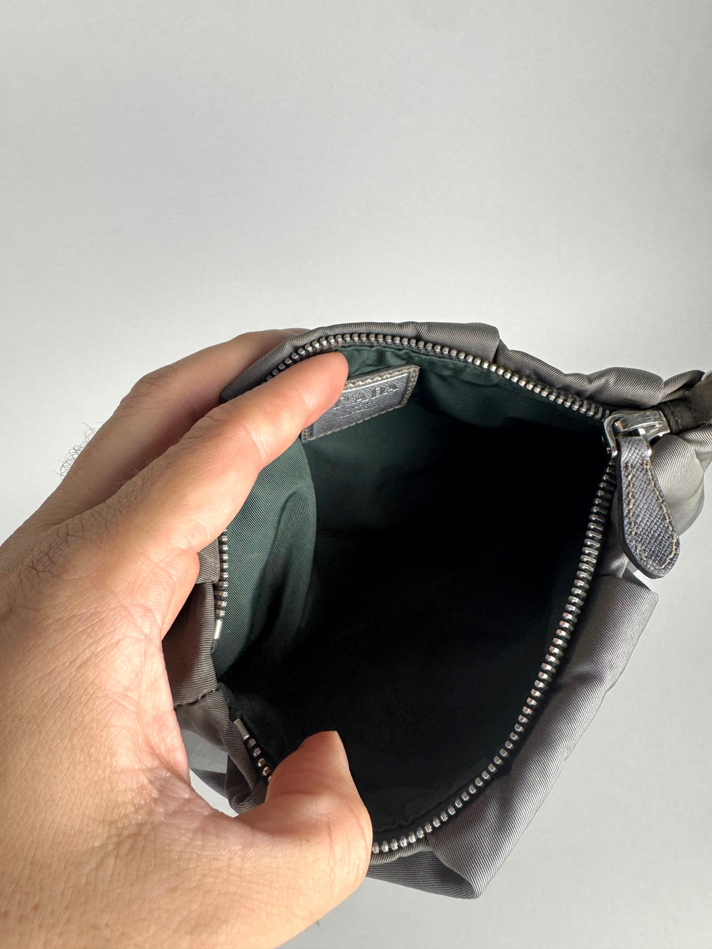 Prada Grey Nylon Clutch