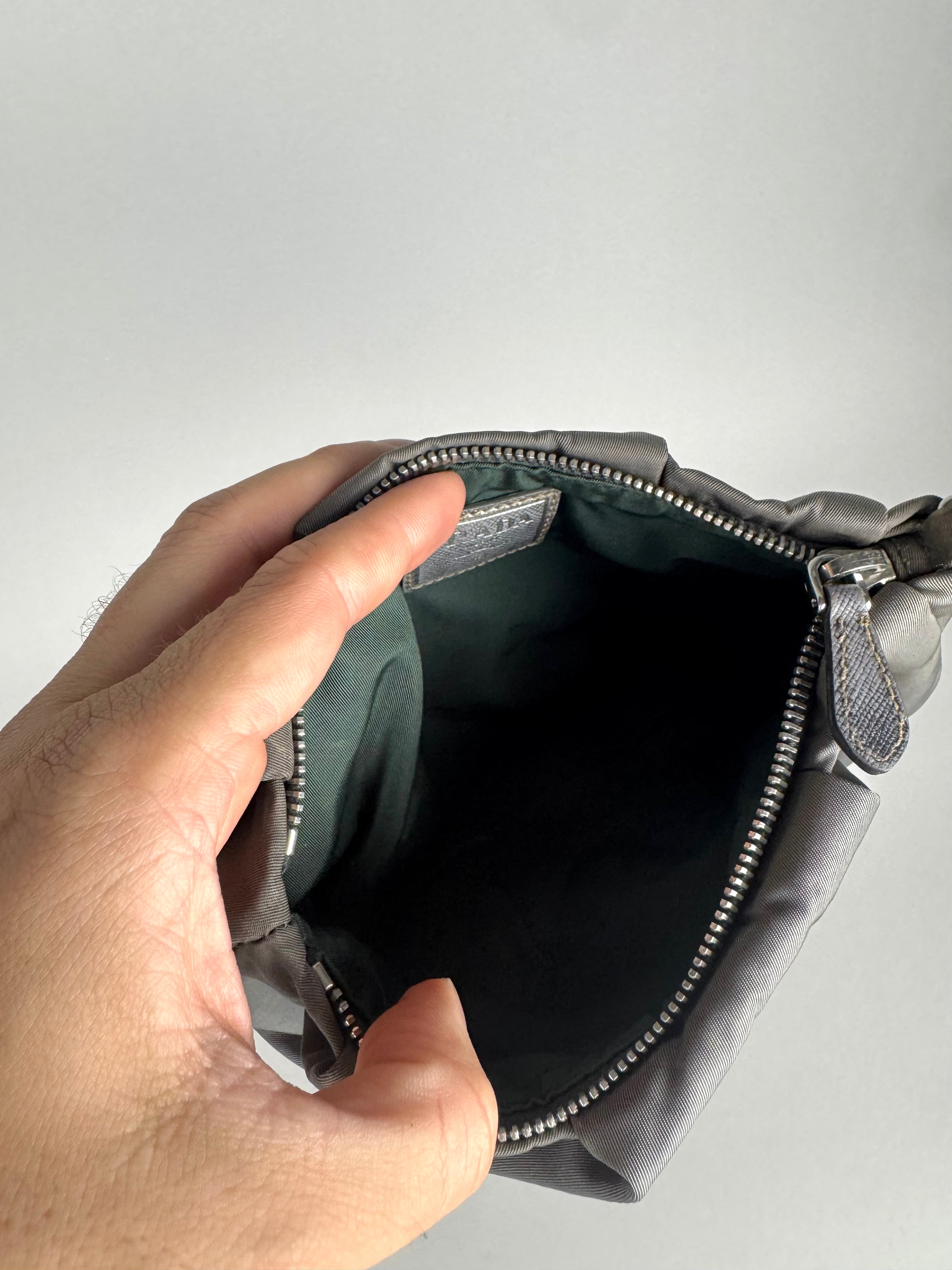 Prada Grey Nylon Clutch