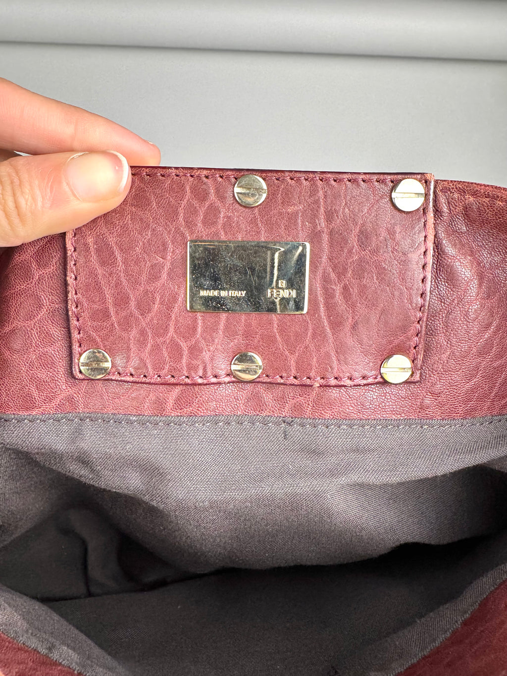 Fendi Mia Burgundy Leather