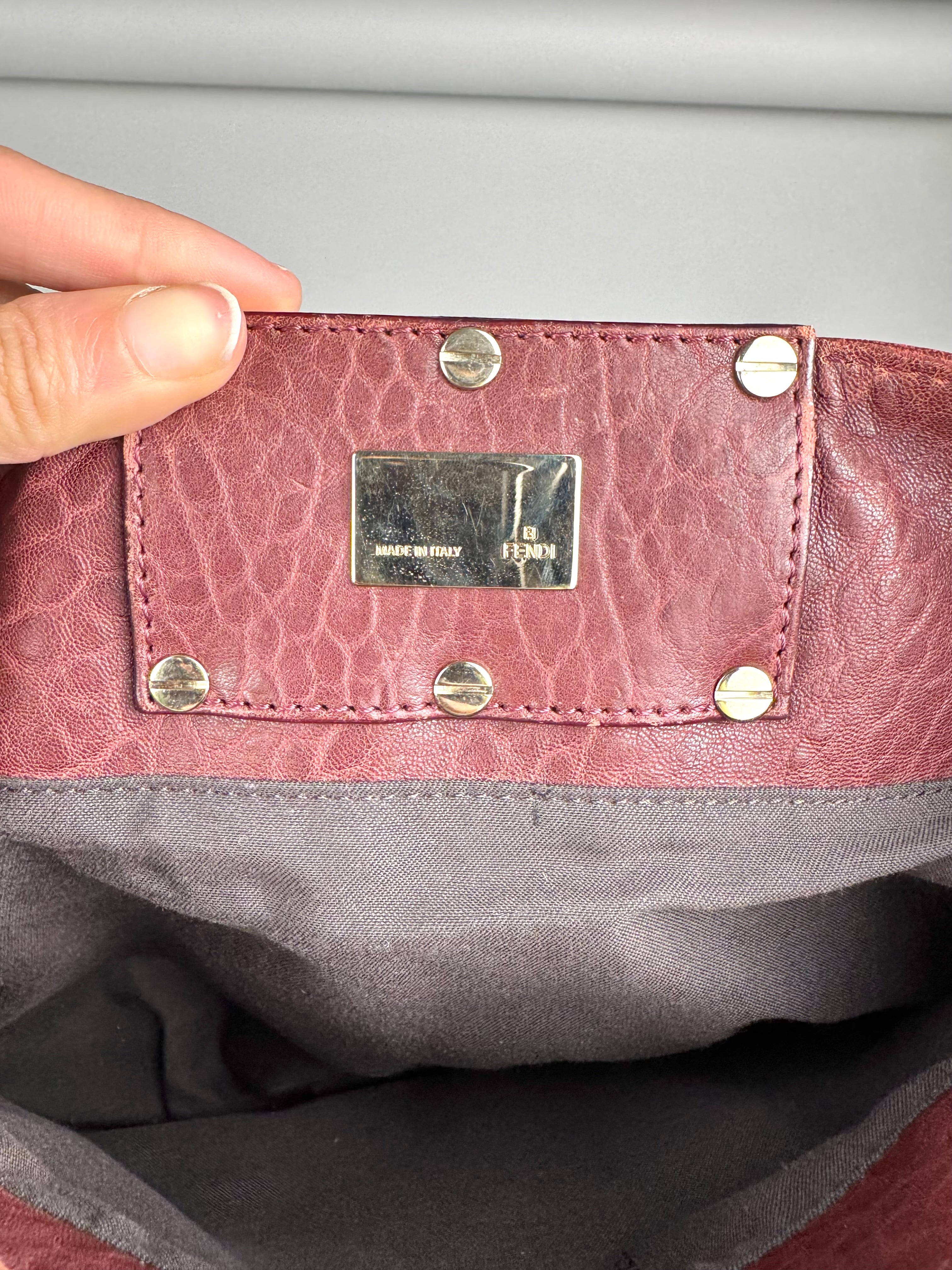 Fendi Mia Burgundy Leather