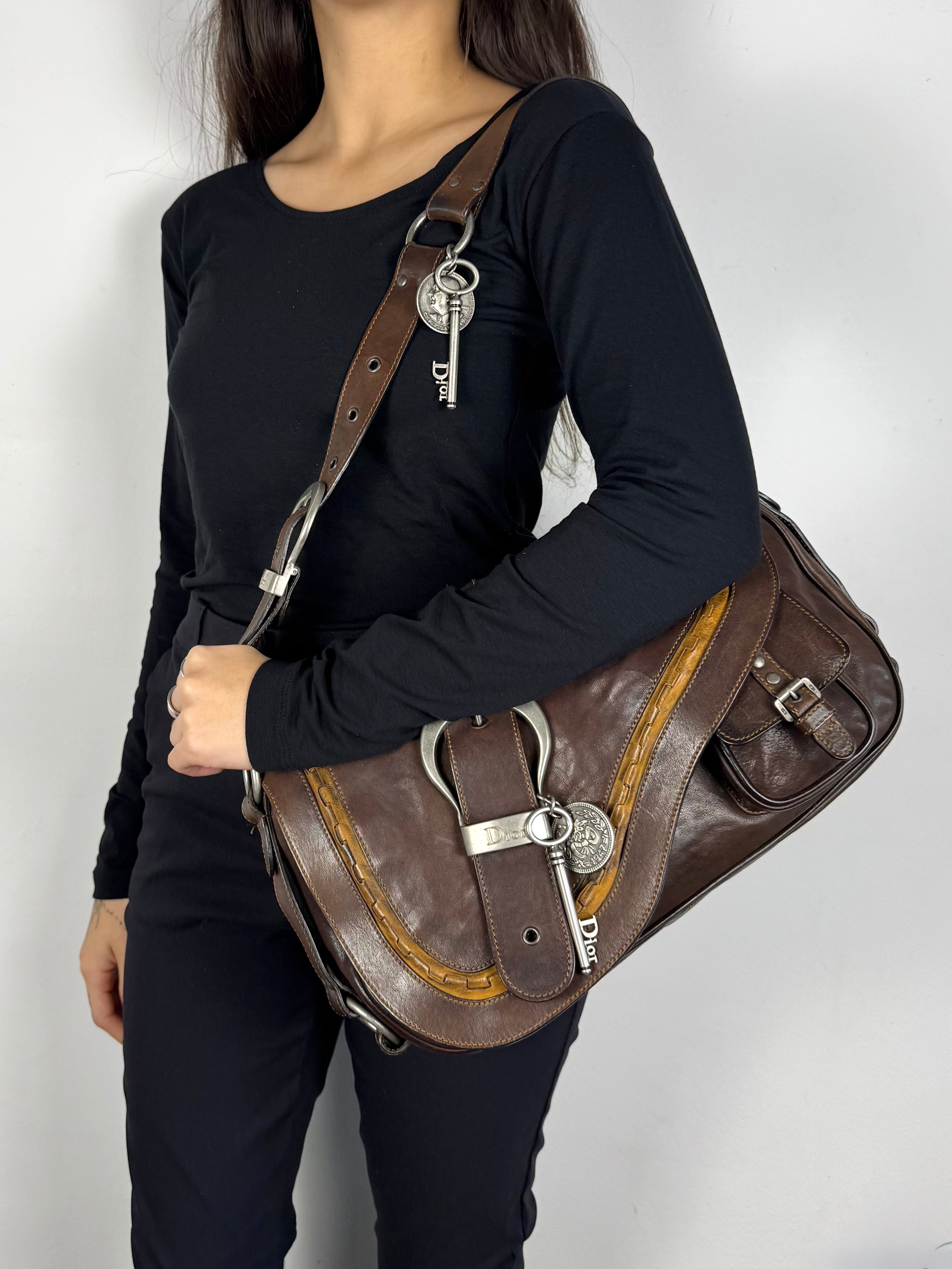 Christian Dior Gaucho Leather Brown