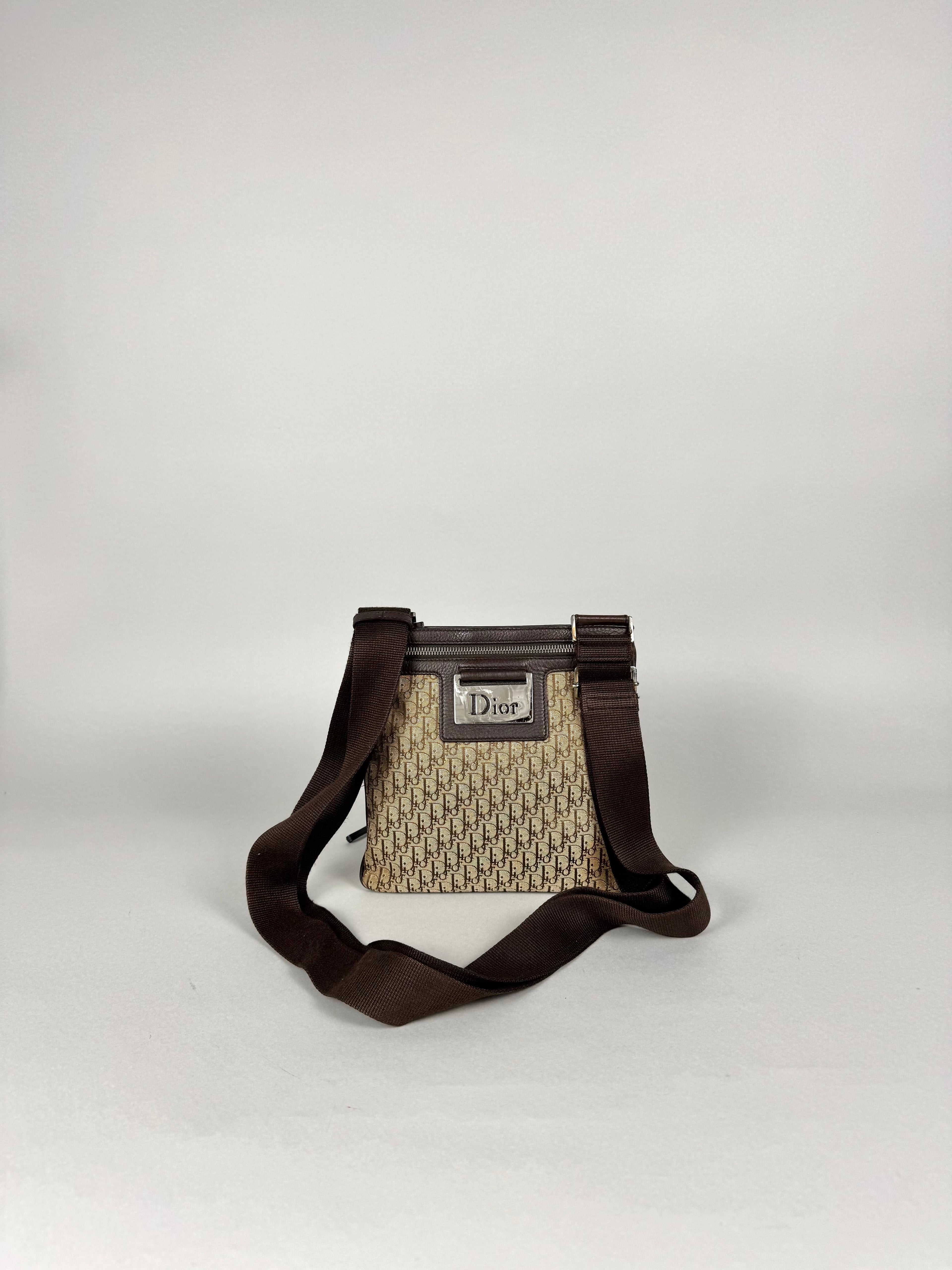 Christian Dior Trotter Street Chic Monogram Beige Brown Crossbody