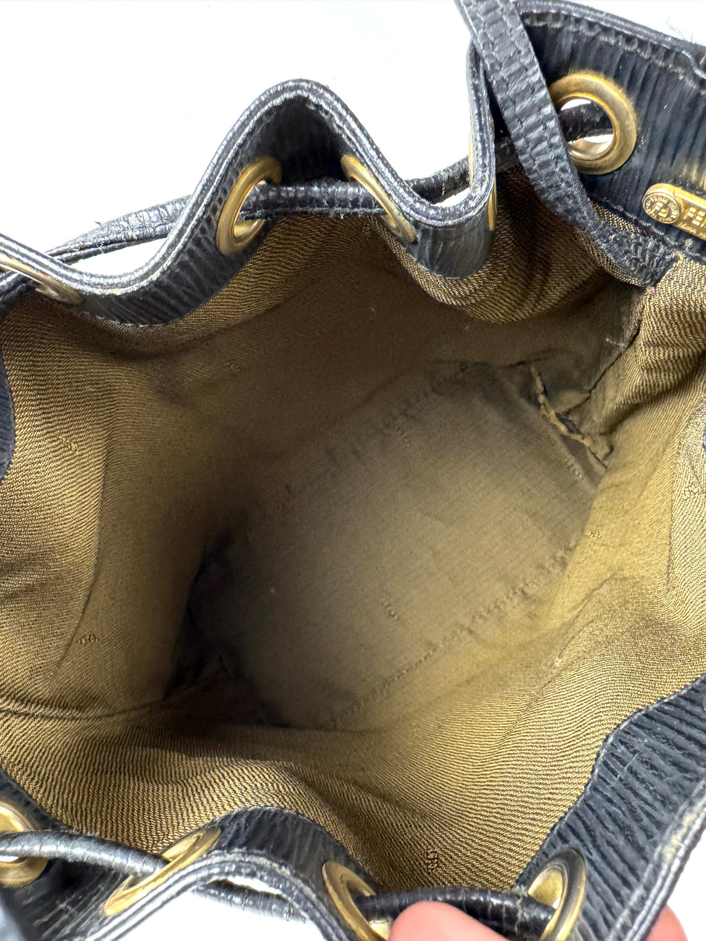 Fendi Bucket Black Epi Leather with Pouch