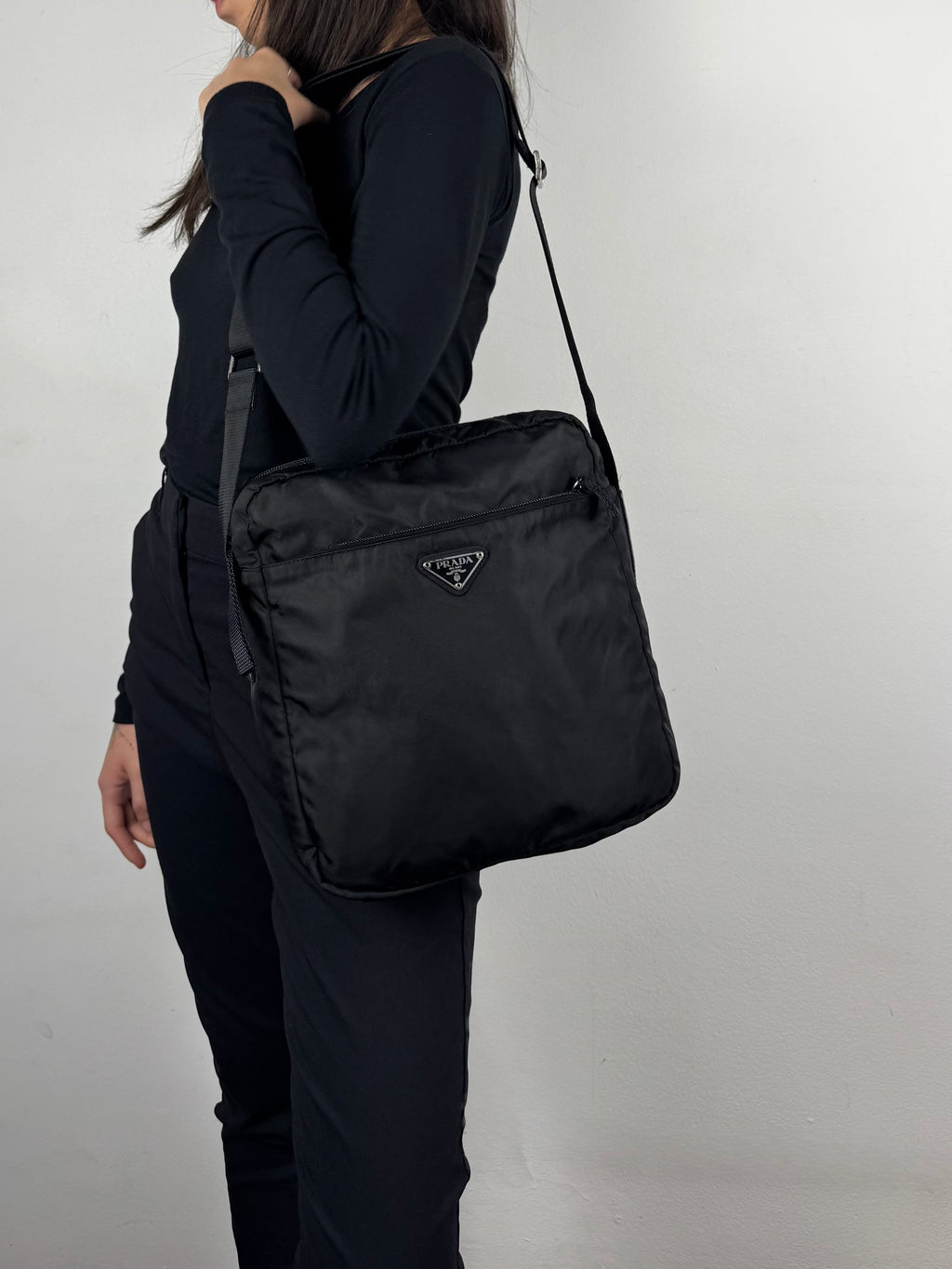Prada Tessuto Messenger Crossbody Nylon Bag