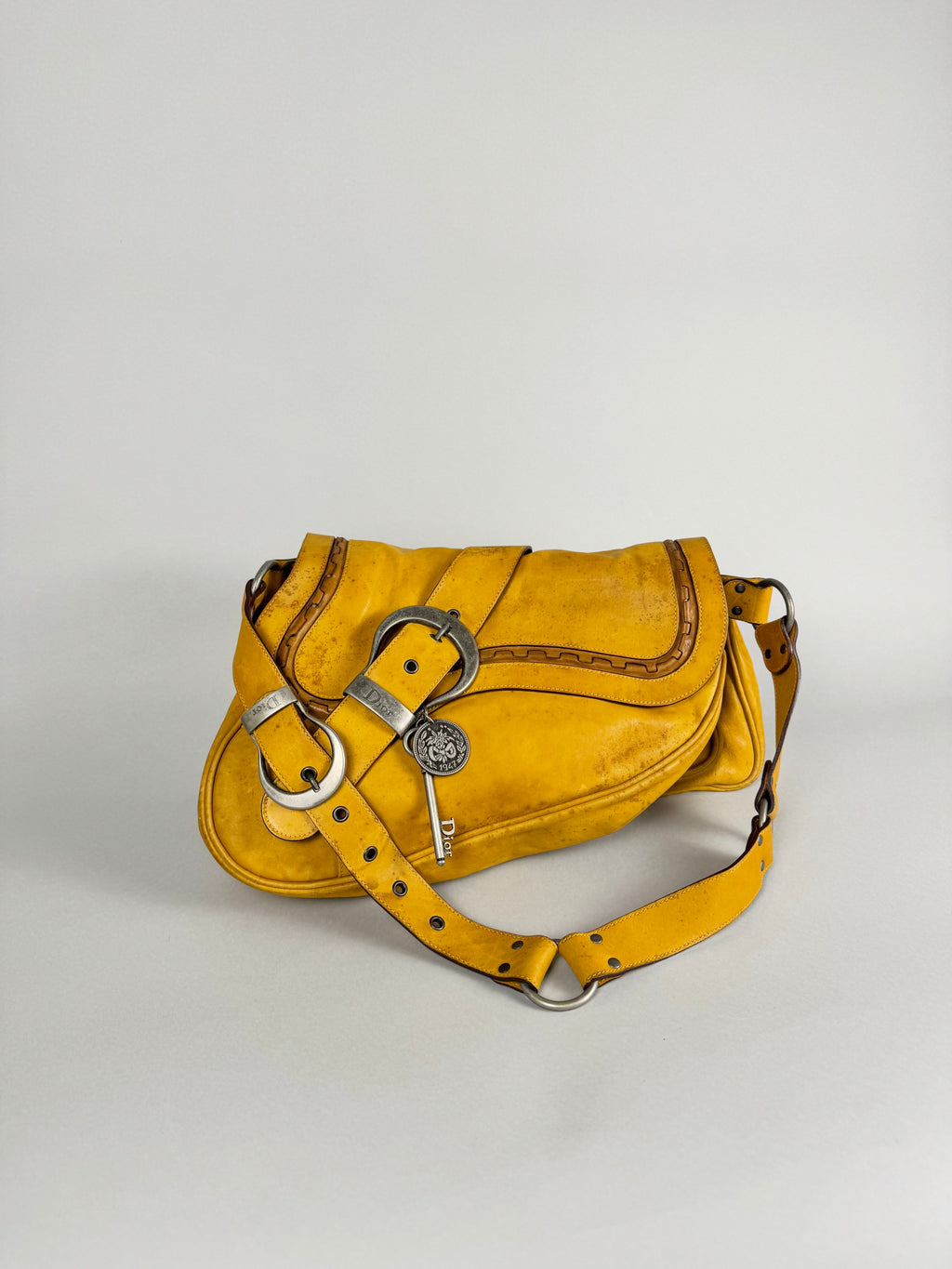 Christian Dior Gaucho Double Leather Yellow
