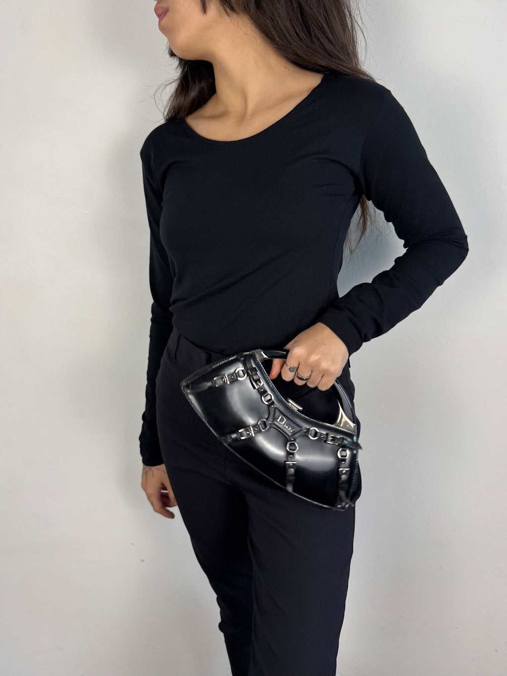 Christian Dior Bondage Black Leather