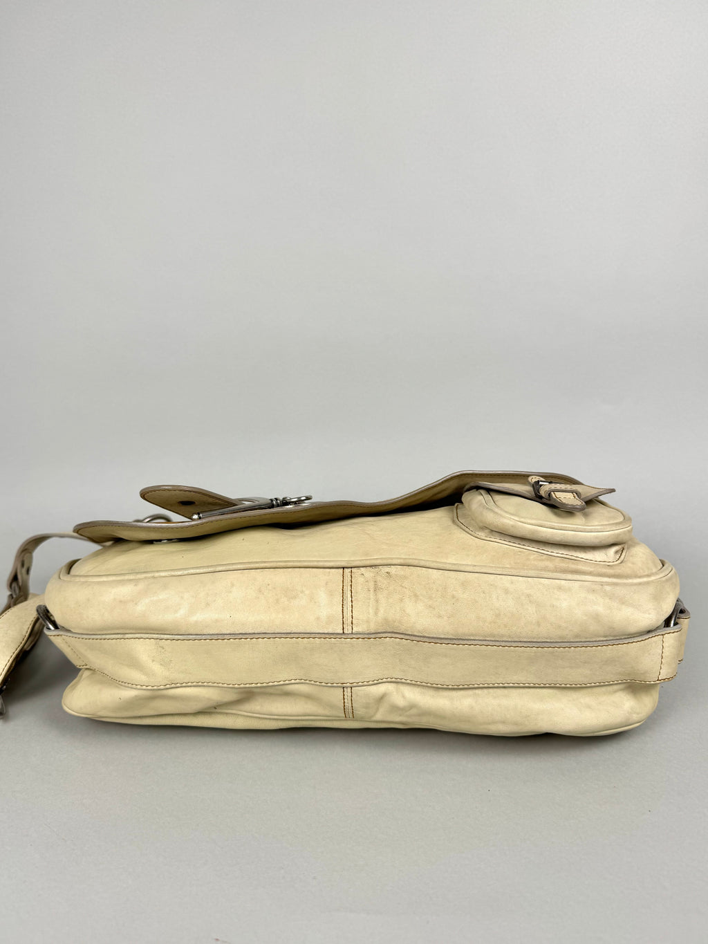 Christian Dior Gaucho Leather Off White Crossbody