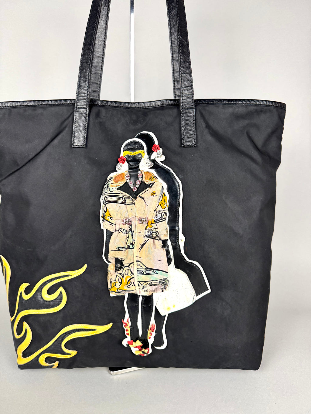 Prada Robot Nylon Black Tote