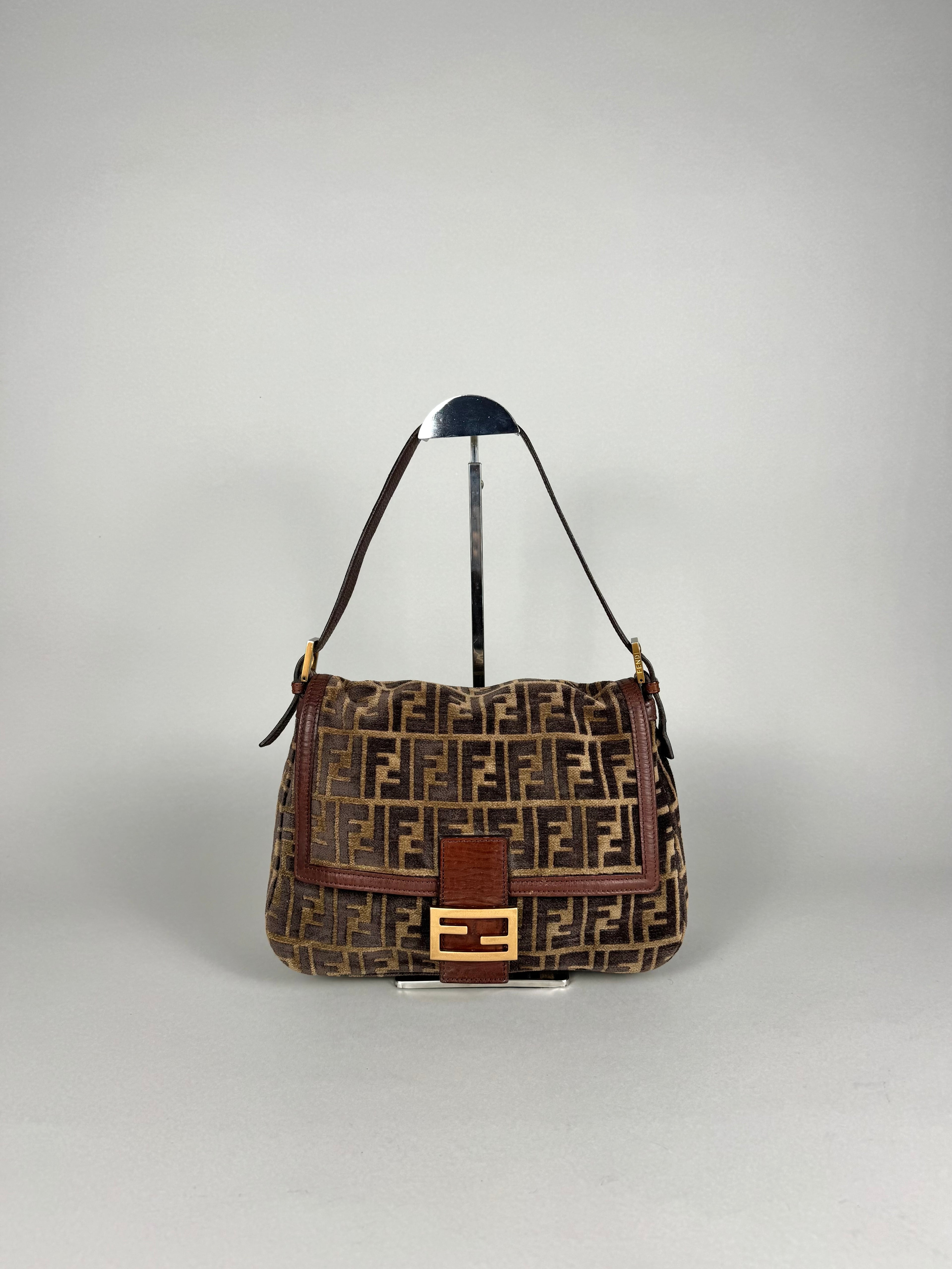 Fendi Mamma Baguette Monogram Zucca Velour