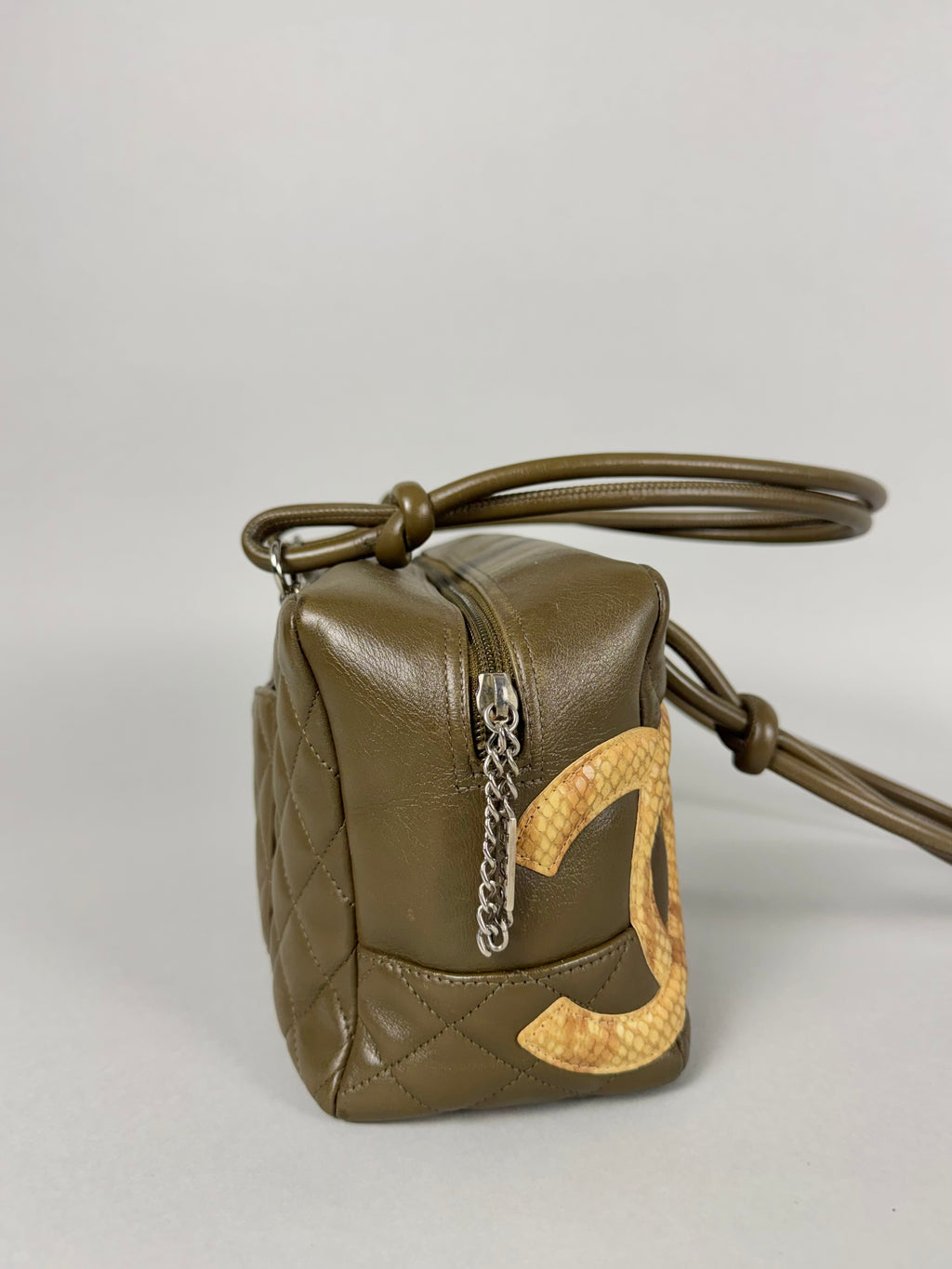Chanel Ligne Cambon Leather Bowler Bag in Python