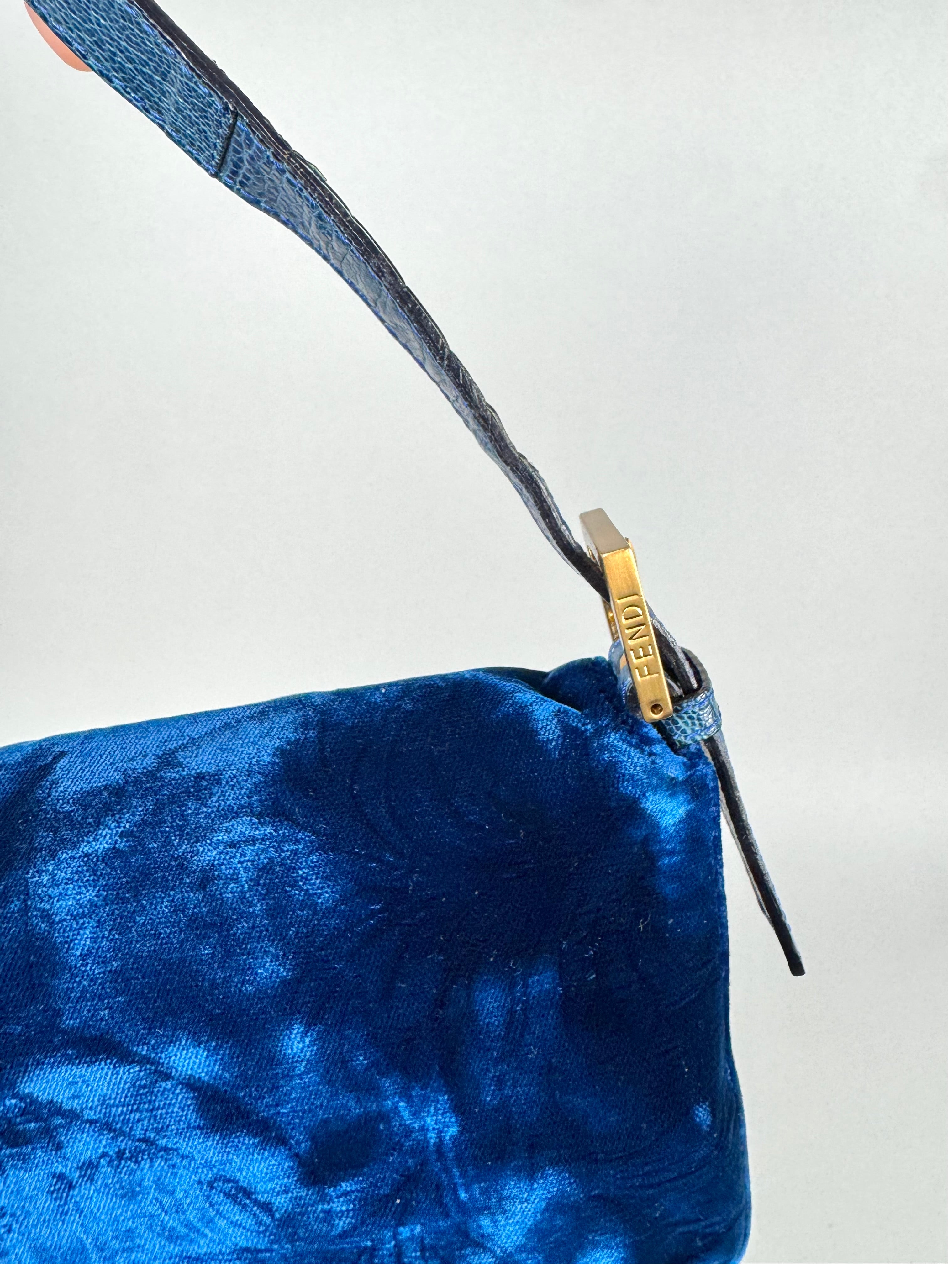 Fendi Baguette Blue Velvet